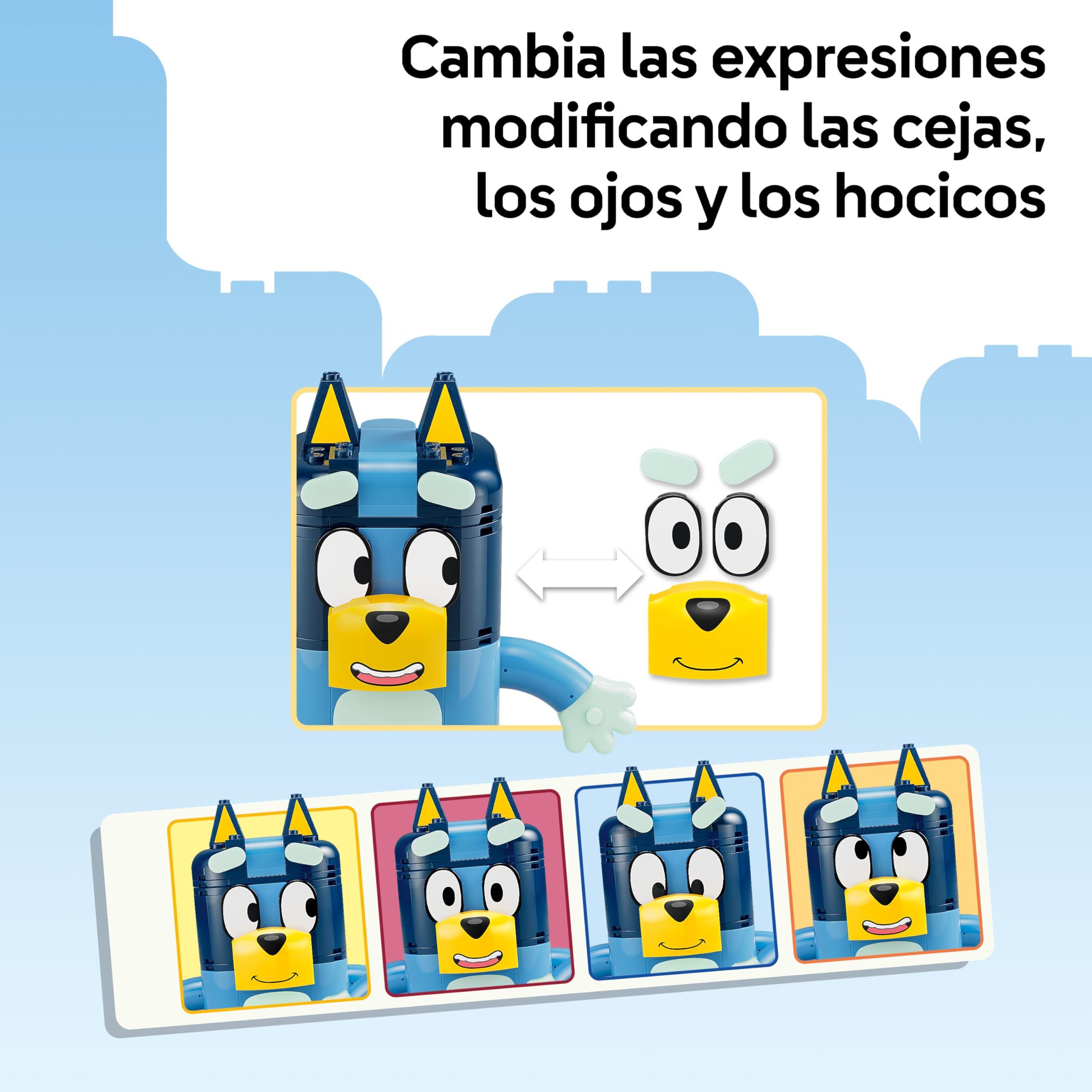 LEGO Bluey Familia de Bluey para Construir – Juego Educativo con 4 Figuras con Expresiones Que Cambian y Accesorios – Juguete Montessori – Regalo de Cumpleaños para Niñas y Niños de 5+ Años – 11217