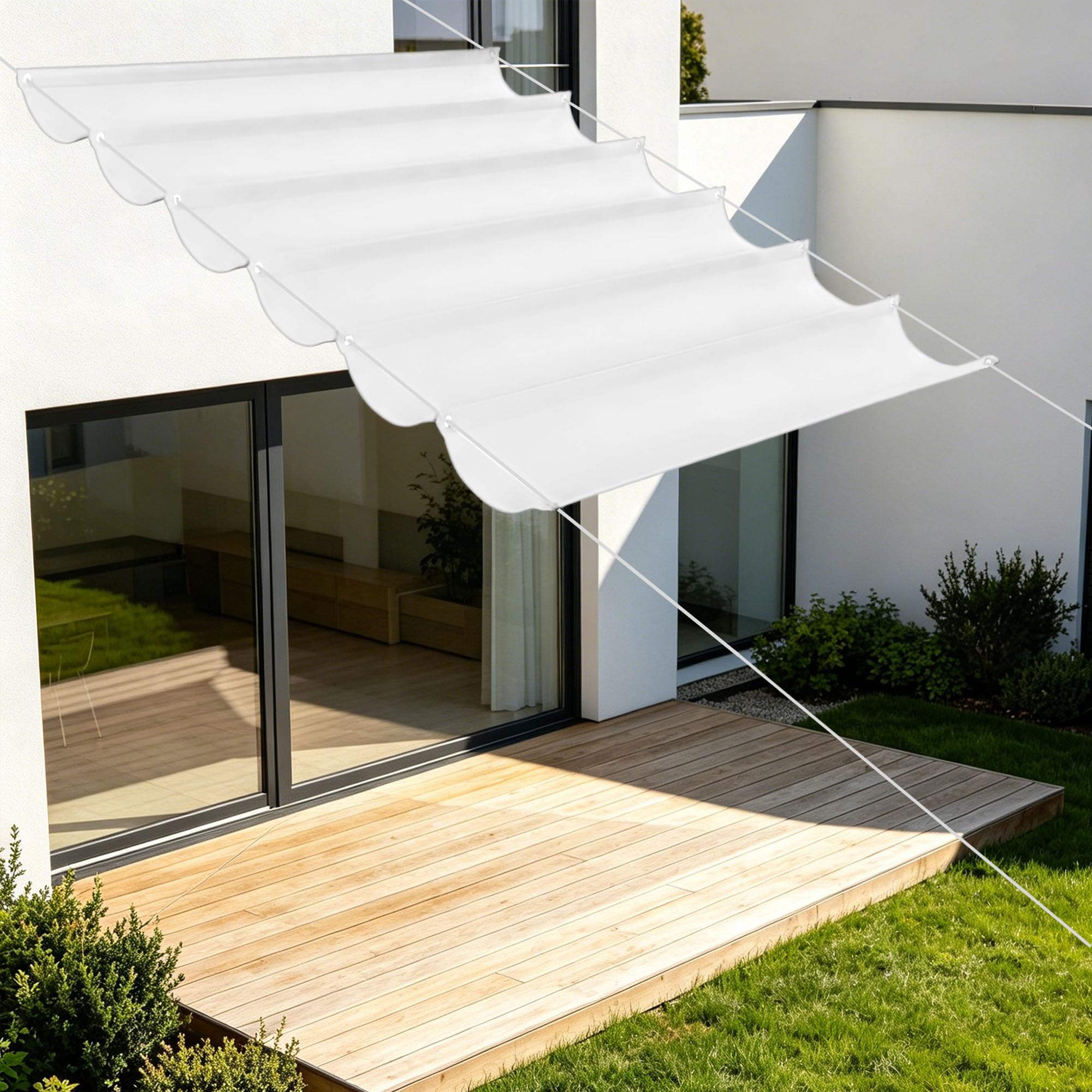 Voile ombrage 600 x 480 cm résistant à l'eau pour jardin et aménagement extérieur