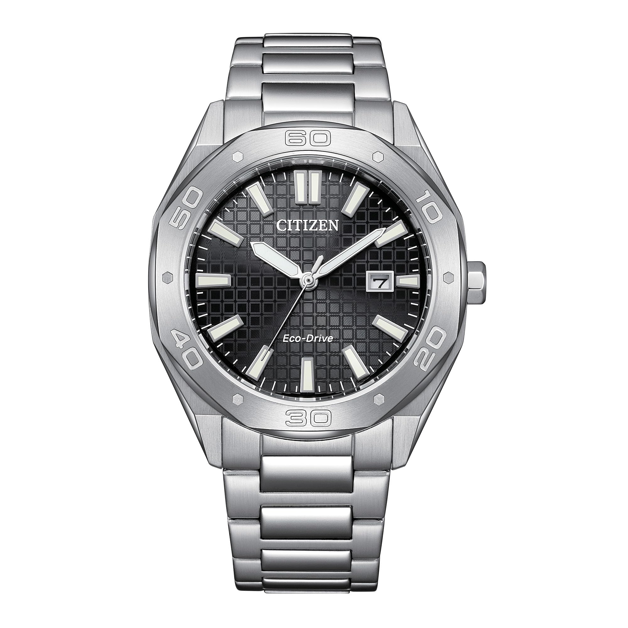 Orologio da uomo Citizen Eco-Drive in acciaio inossidabile con quadrante blu BM7630-80L 100M