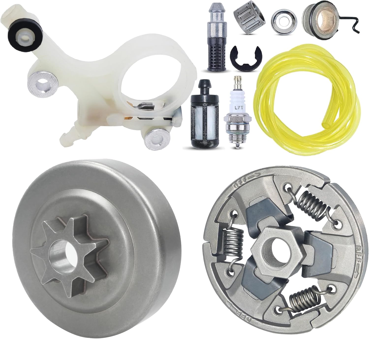 325"-7T Sprocket Cover Clutch Drum with Oil Pump Compatible with Stihl MS271 MS291 MS 291 271 Chainsaws with Needle Bearing Washer E-Clip Worm Gear Oil Filter Fuel Line