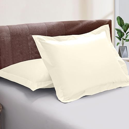 Kotton Culture Juego de 2 fundas de cojín EuroShams 100% algodón egipcio de 600 hilos, fundas protectoras de alta calidad (gris, 26 x 26 pulgadas)