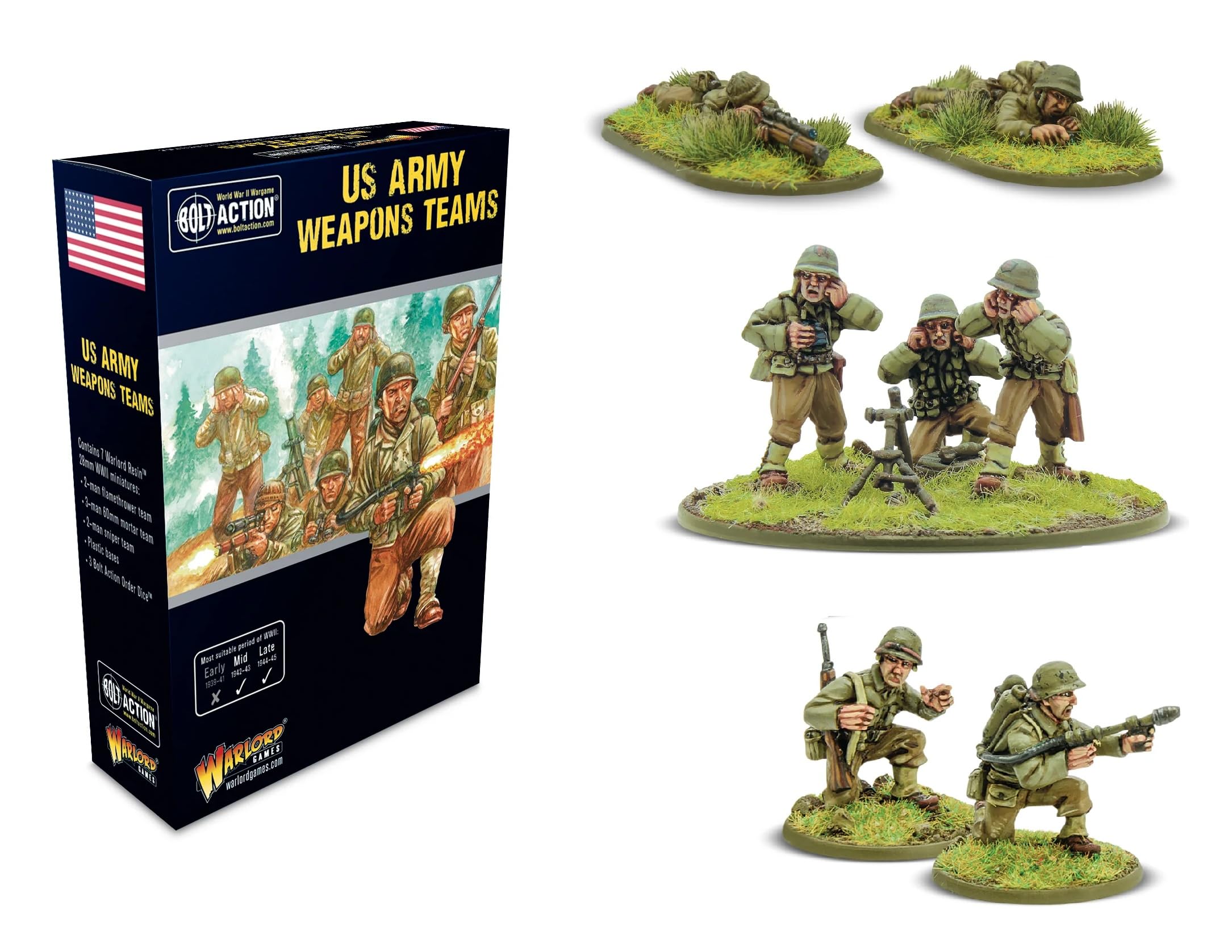 Sponsored Ad – US Army Weapons Teams - 28mm Scale Miniatures for Bolt Action Highly Detailed World War 2 Miniatures for Table-top Wargaming