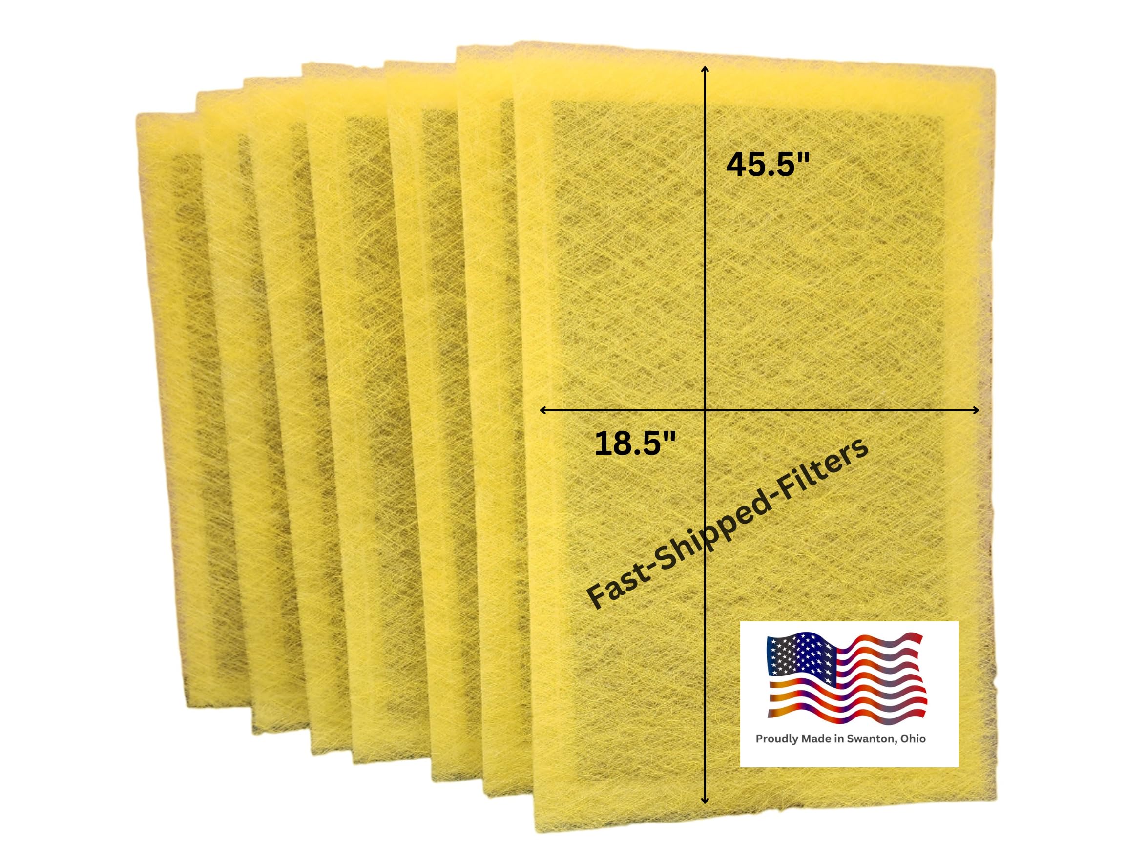 Fast-Shipped-Filters 7 Pack 20x48 Replacement Filter Pads Compatible with MicroPower Guard One Hour Air Cleaner Refill (7, Yellow, 20x48)