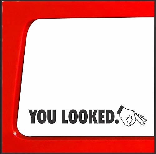 Sticker Connection Calcomanía de vinilo adhesivo para parachoques con texto en inglés «You Looked Circle Handgame» para automóvil, camión, ventana,