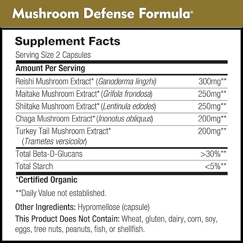 Miniatura 5 de DailyNutra Fórmula de defensa de hongos - Suplemento de apoyo inmunológico Hongos orgánicos, agua caliente extraída - Reishi, Chaga, Maitake,