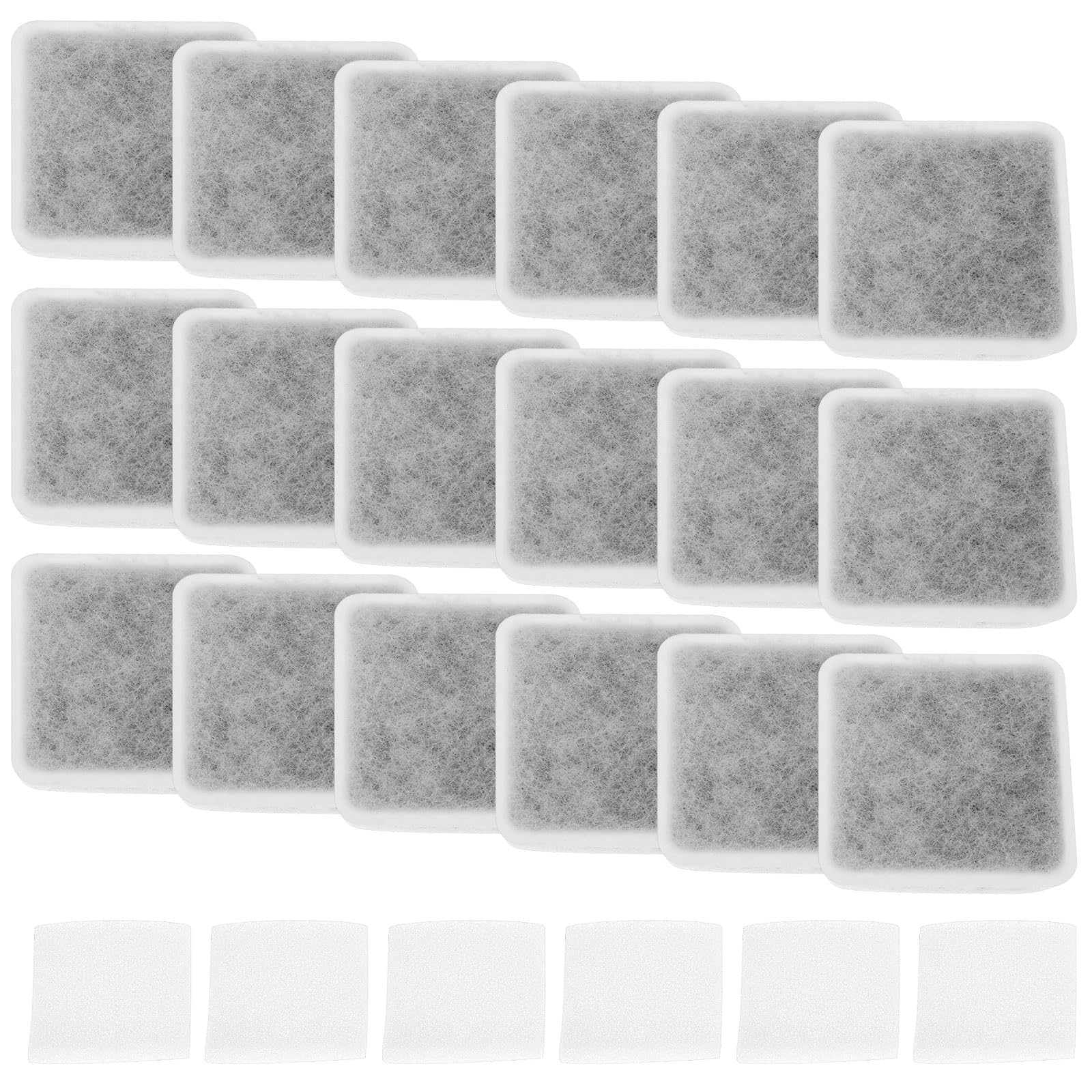 LT Easiyl 18 Pieces Pet Water Replacement Filters Activated Carbon PP Cotton Filters 55 * 55 * 17mm for Ceramic Water Fountain Filters White with Pump Filters