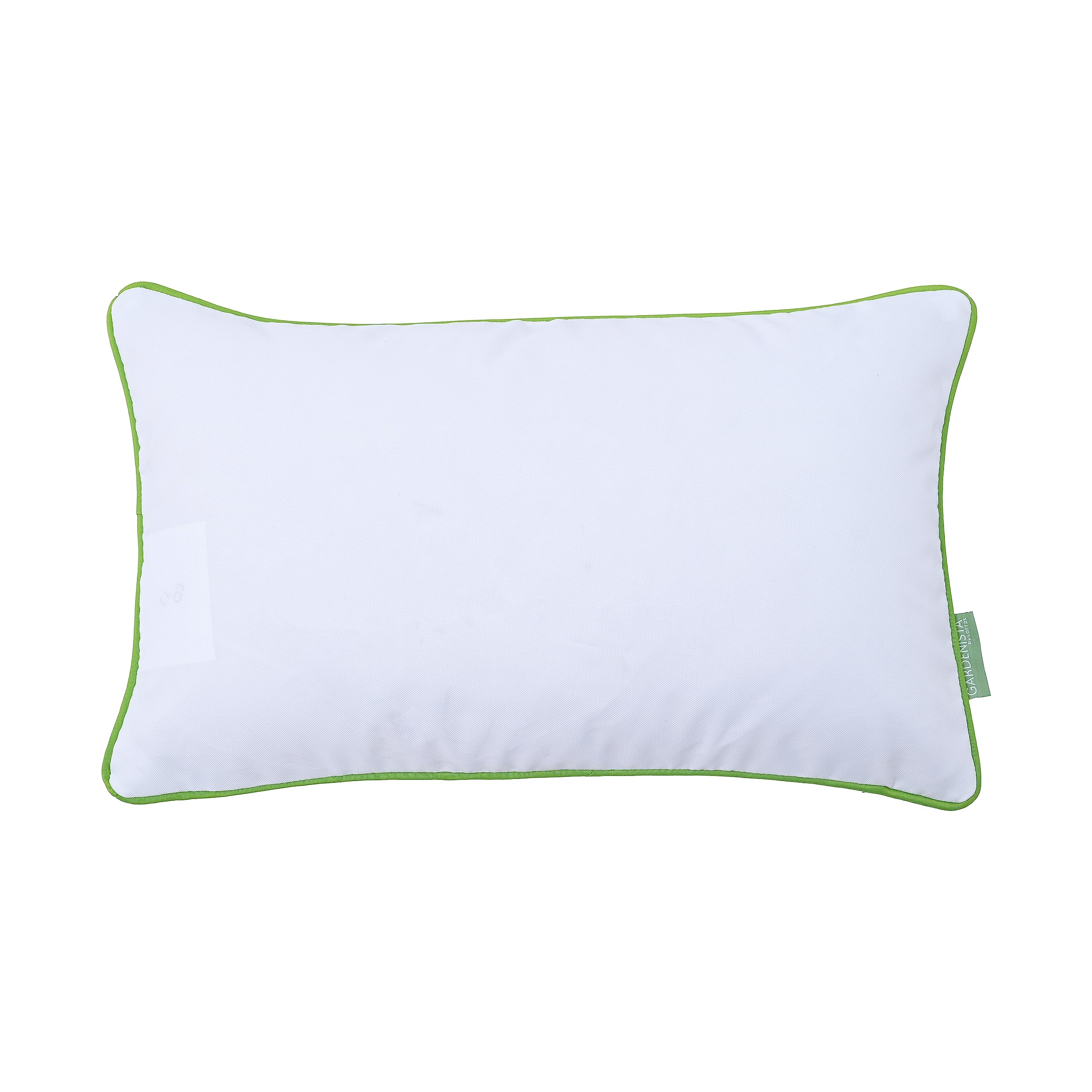 Gardenista Premium White Scatter Cushion | Water Resistant Garden Cushions with Piping | Great for Living Room, Sofa, & Bed | Hollowfibre Filled Outdoor Furniture Pillow (30x50cm, Lime, 2)