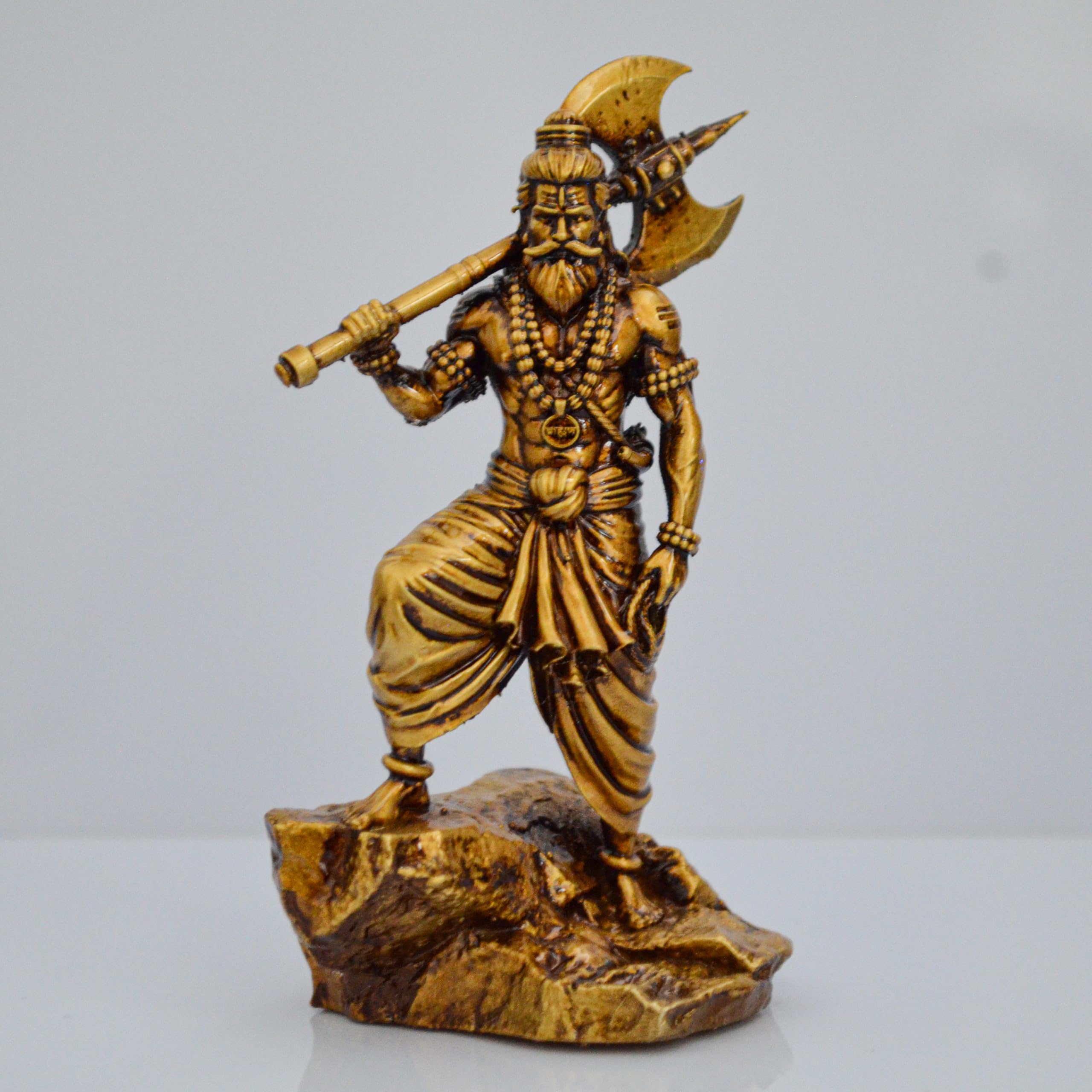 Parshuram Idol for Car Dashboard and Home Decor, Vishnu Parshuram Avatar Murti Statue for Puja, Office Table, Puja Room, Mandir, and Gift Purpose, (Resin 10.16cm)-image-20