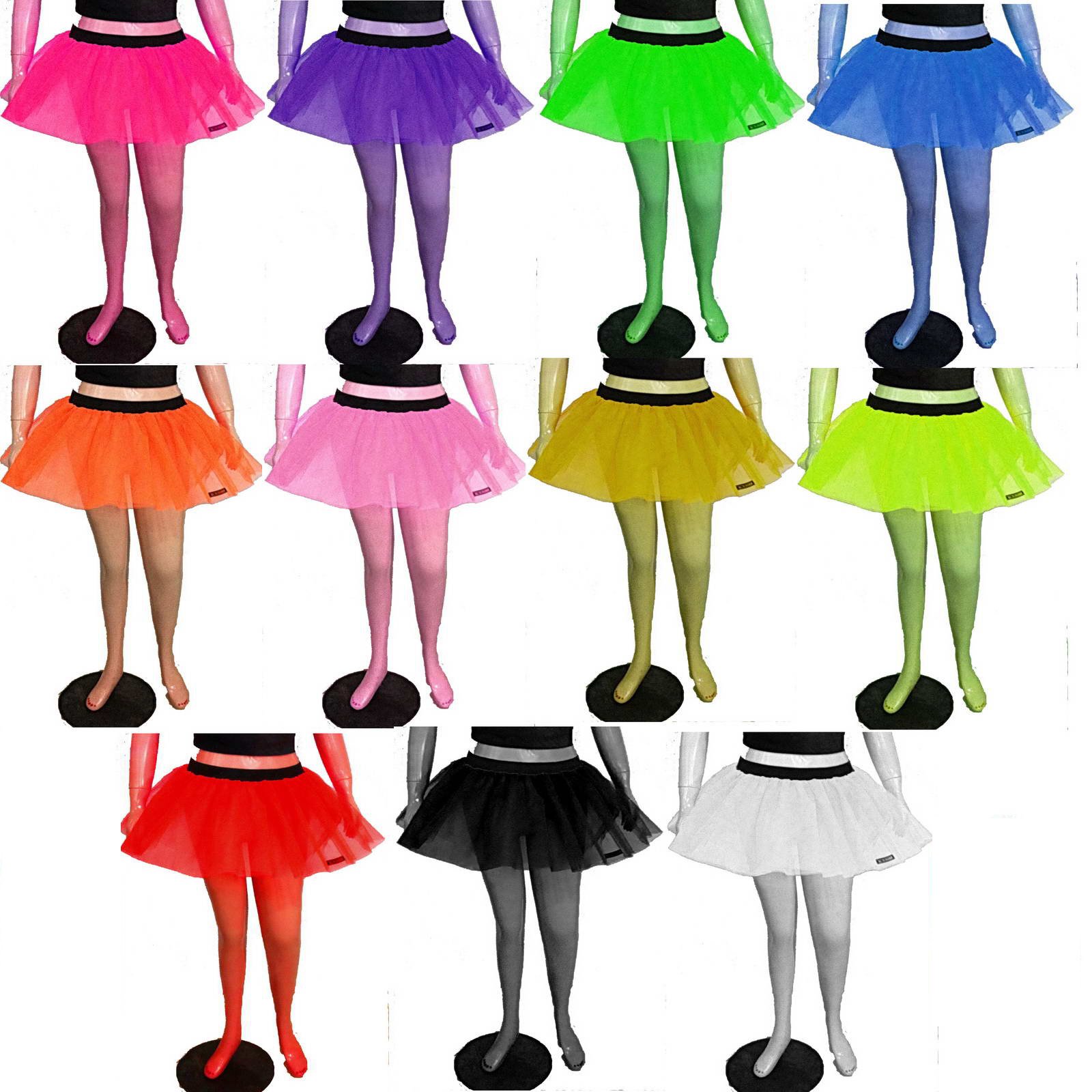 Black Baisc Mini Tutu Skirt Petticoat Dance Fancy Costume Dress Parties USA