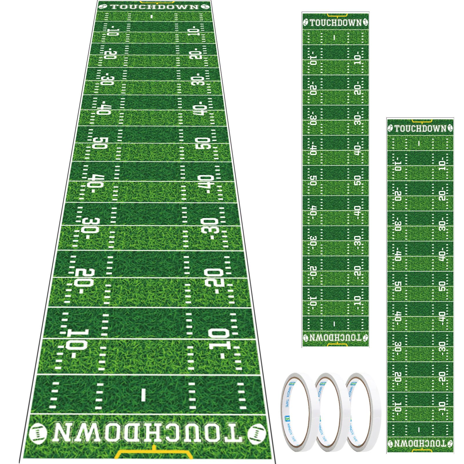 Jansun Football Party Supplies 10 ft Football Party Field Aisle Runners Football Tablecloth Touchdown Floor Runners for Game Day Party Football Field