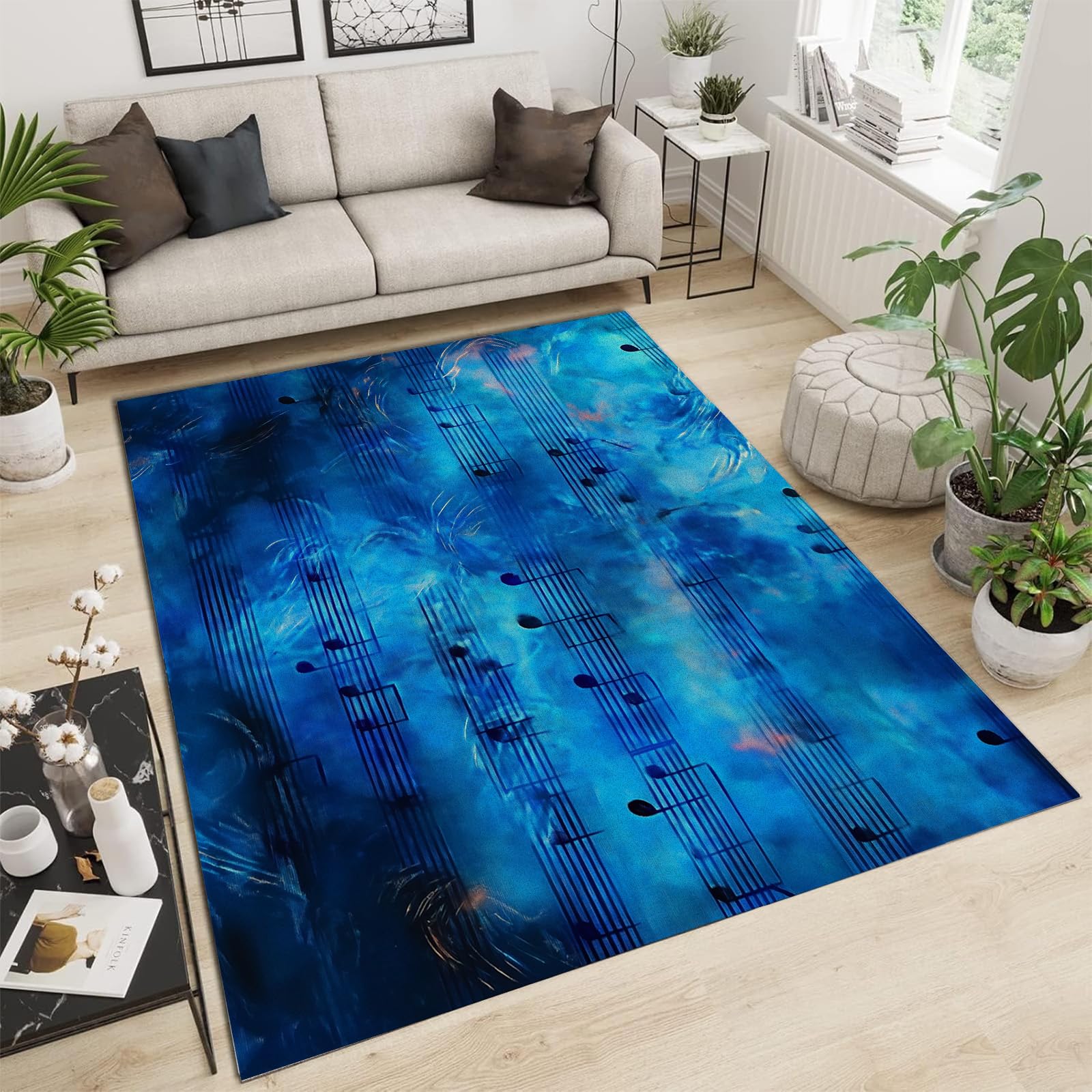 Tapis rétro chic 160x230 cm antidérapant facile à nettoyer pour salon moderne