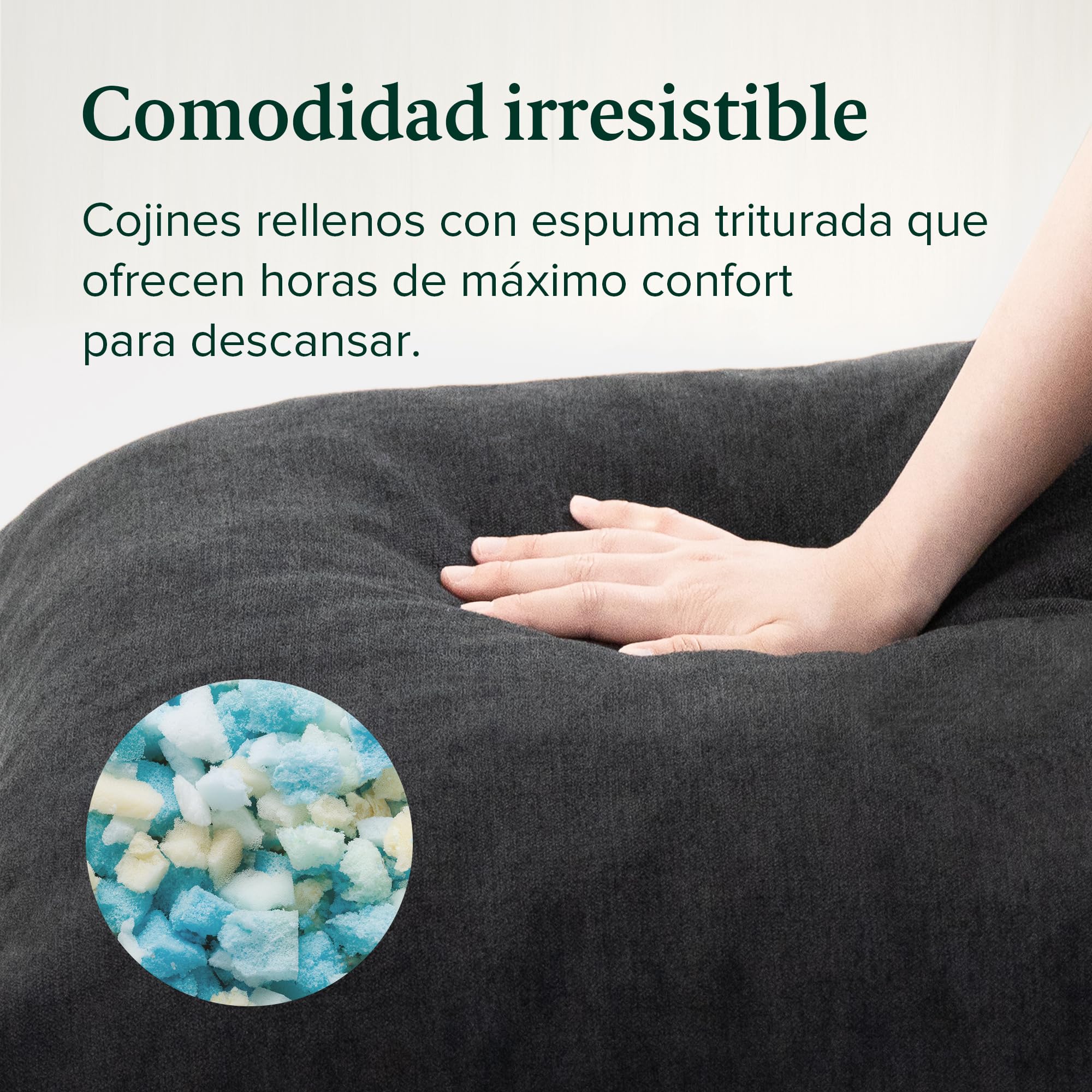 Zinus Ada Sling Sillón de Acento, Estructura de Metal con Cojines de Espuma triturada, Negro