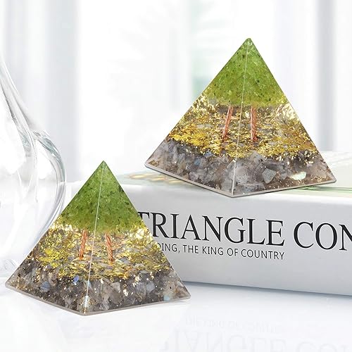Miniatura 2 de Rockcloud Árbol de la Vida Pirámide de Orgón Labradorita Cristal Generador de Energía Blanacing Chakra para Yoga Reiki Meditaion