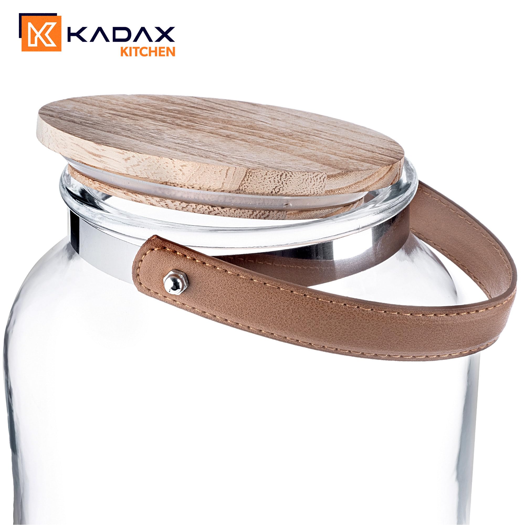 KADAX Dispenser per bevande da 5,6 litri, distributore di limonata con rubinetto e coperchio, grande erogatore di acqua in vetro, dispenser di succo, contenitore per bevande, contenitore in vetro