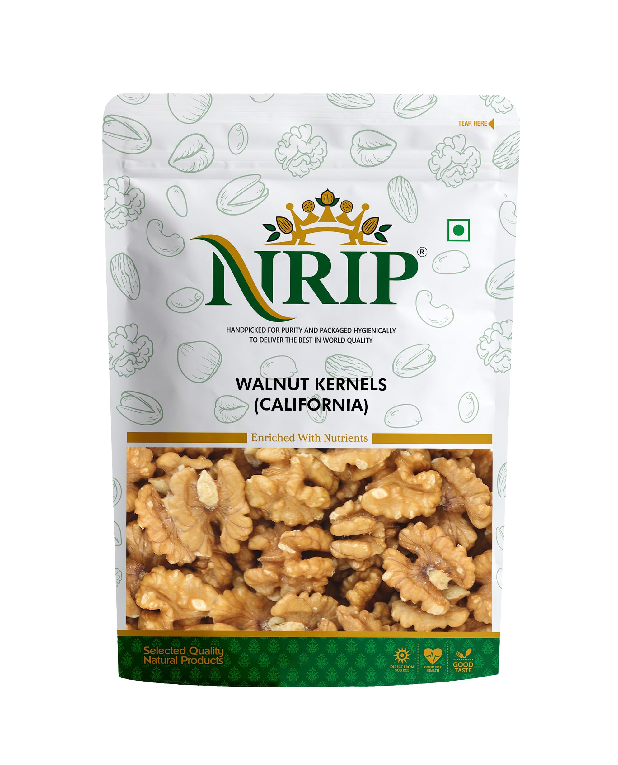NRIP Premium Walnut Kernels California 200g (Pack of 1) | Walnuts without Shell | Akhrot Giri | Dry Fruits, Healthy Snacks | Natural Walnut Kernels | Rich in Protein, Iron & Source of Omega-3