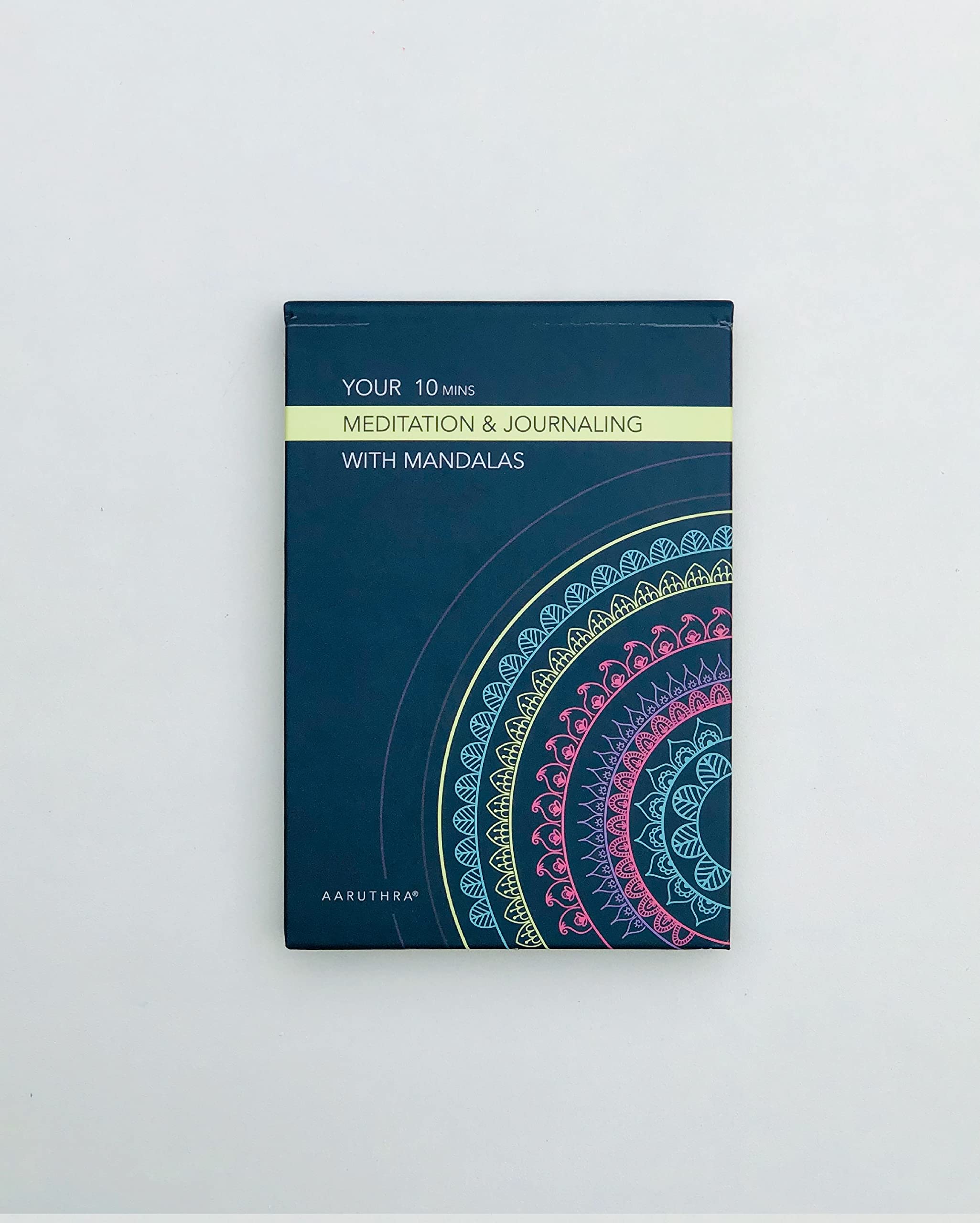 Aaruthra | 10 mins Mandala Meditation & Journaling - Blue - A6 size | Mandala art book | Art Therapy Book | Meditation book | Art book | Mandala Drawing Guide | Colouring mandala - Pack of 1