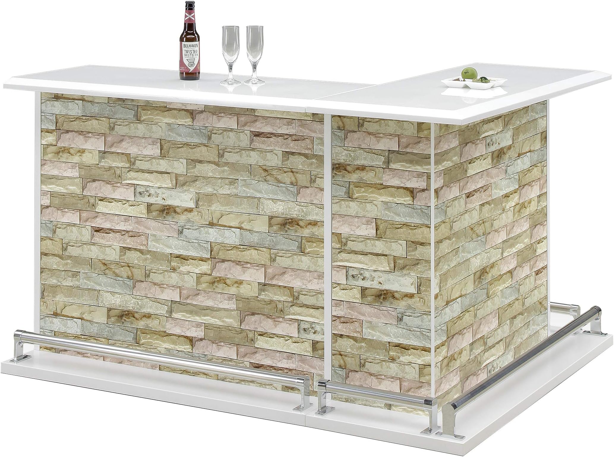 Lynd Bar Counter Counter Table Bar Table Home Bar 100 Size White