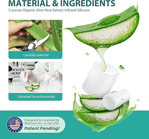 Miniatura 2 de Welnove Protectores de dedos  Paquete de 12 fundas de silicona con infusión de extracto de aloe vera, cubiertas para dedos para dedos de martillo,