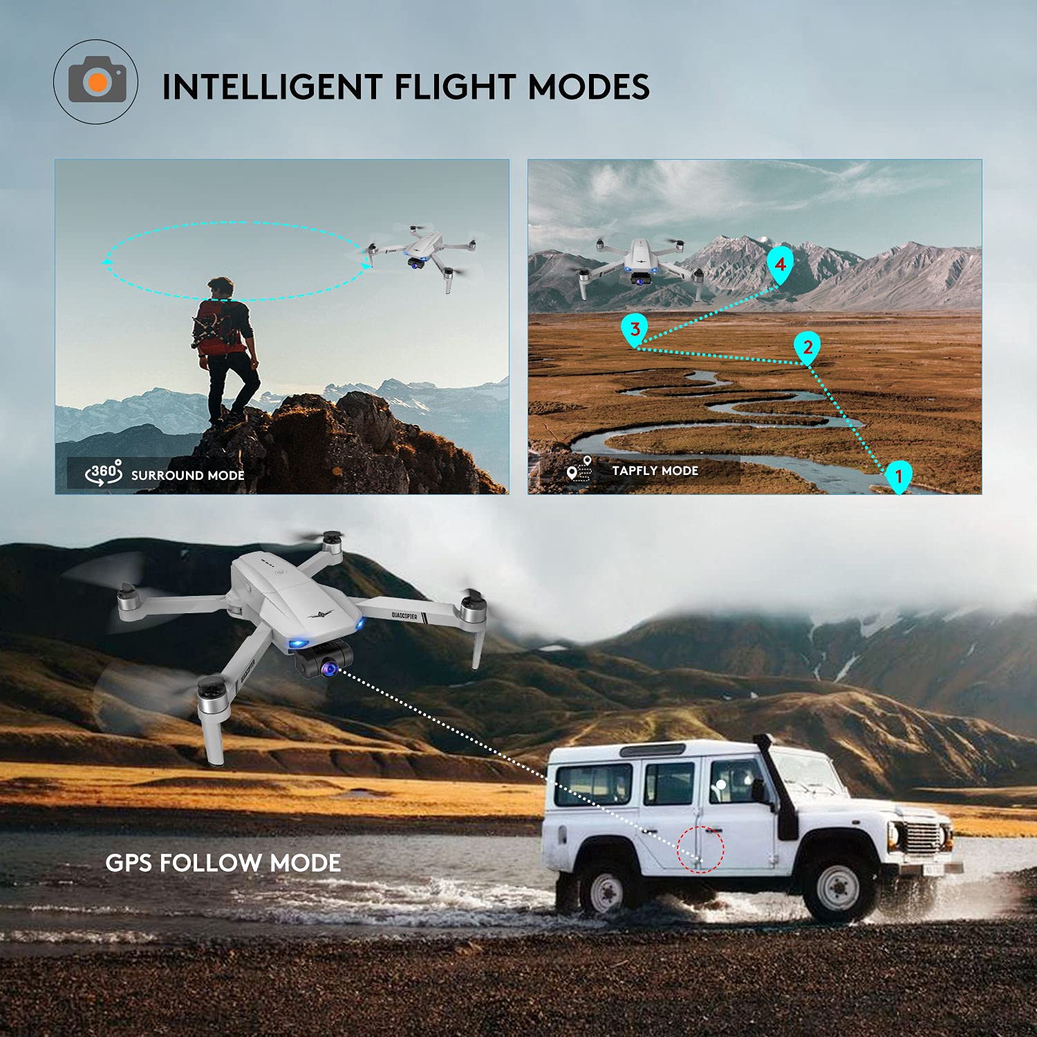 Amazon.com: LARVENDER KF102 Drones con cámara para adultos 4K