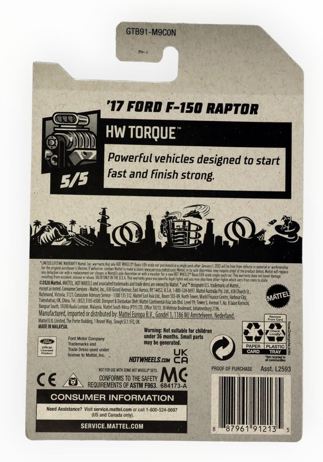 Hot Wheels '17 Ford F-150 Raptor - 167/250 Torque 5/5