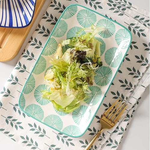 Miniatura 4 de Selamica Platos de ensalada rectangulares grandes de cerámica de 95 pulgadas platos de cena platos de postre de pasta platos y bandejas para