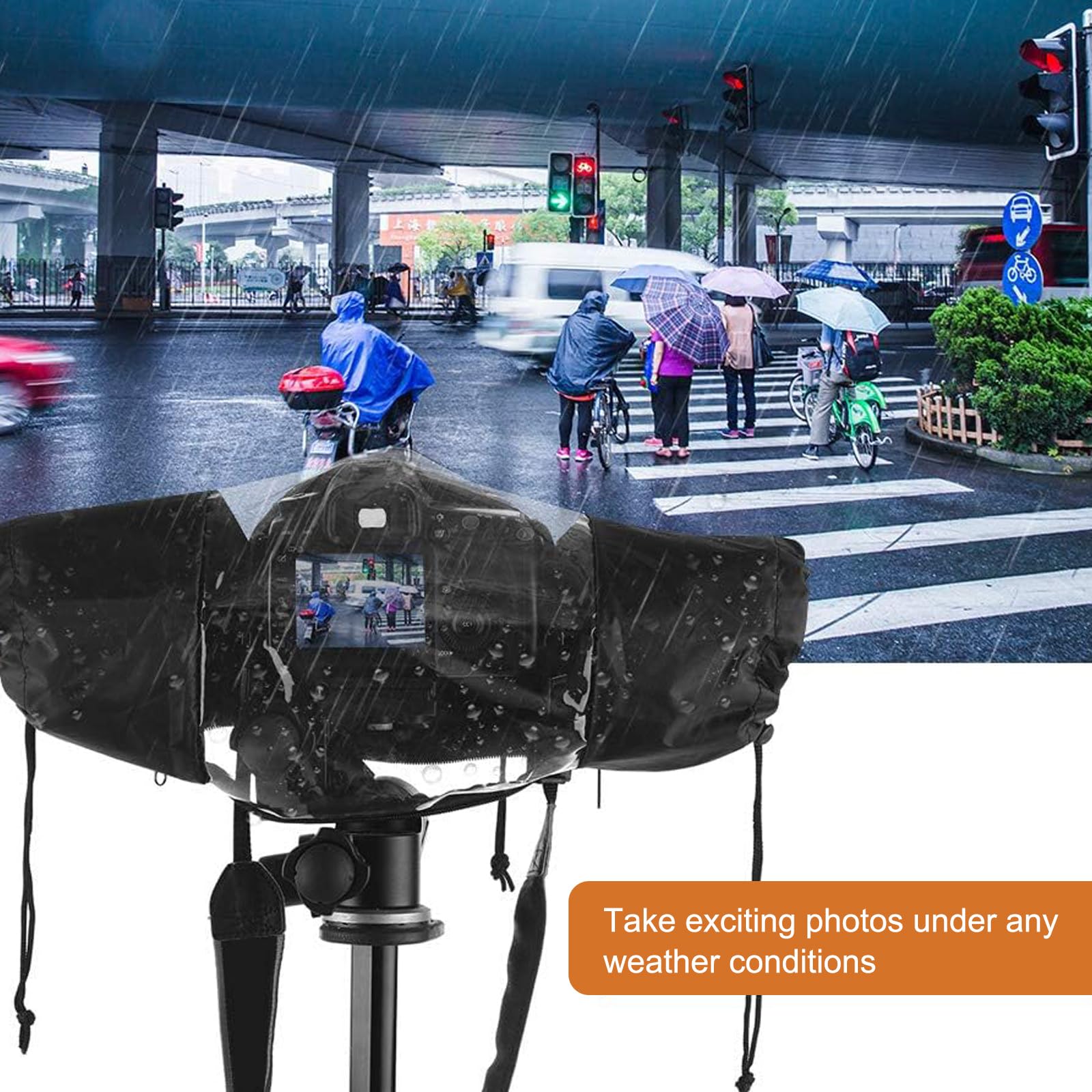 Copertura antipioggia per Copertura Antipioggia Per Fotocamera, Protezione Impermeabile Per Fotocamera Per Fotocamere Reflex Digitali Con Un Obiettivo Fino A 22 Cm Di Lunghezza