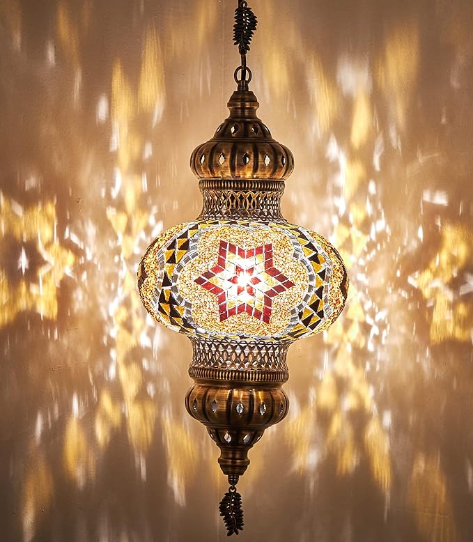 (8 Colors) DEMMEX Wall PlugIn XL Light Turkish Moroccan Mosaic PLUGIN Ceiling Hanging