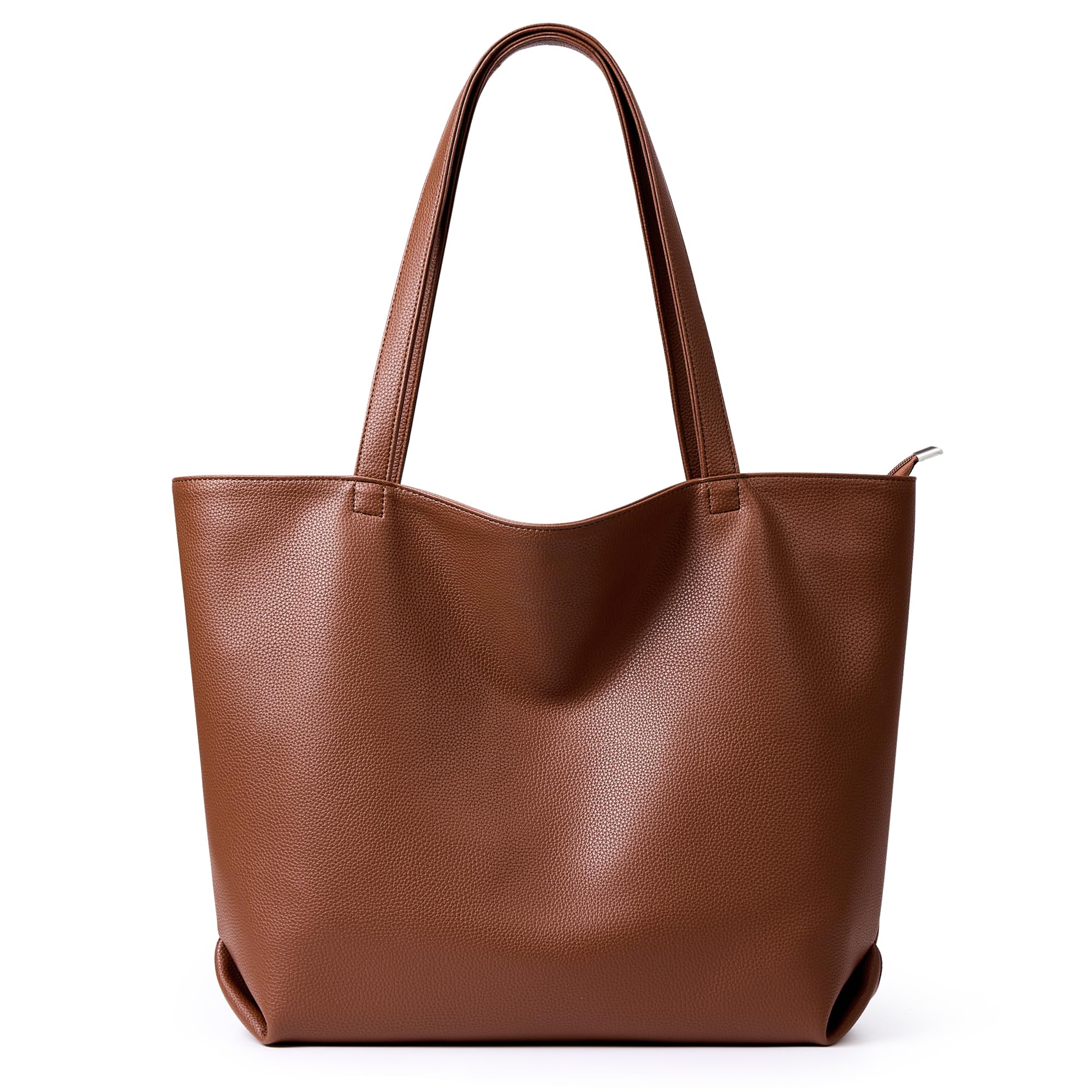 WLLWOO Soft Vegan Leather Tote Bag for Women Large Hobo Zipper Purse
