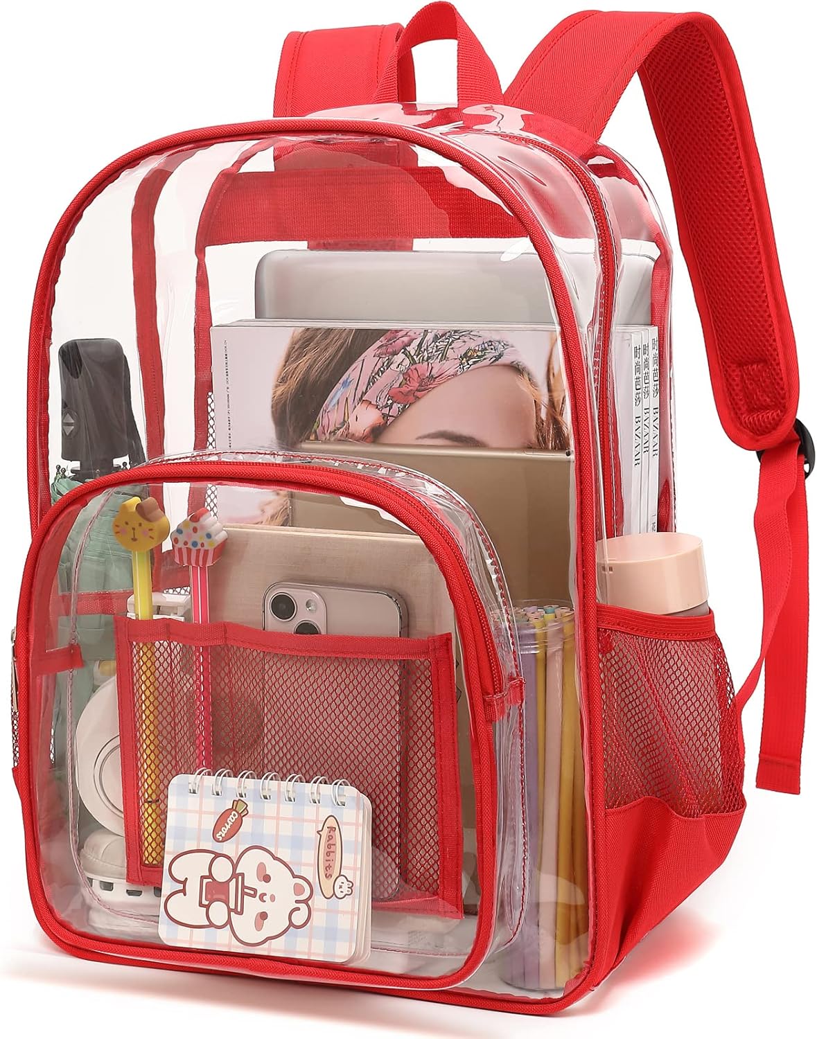 Dezcrab Clear Backpack School Backpack Bookbag for Girls