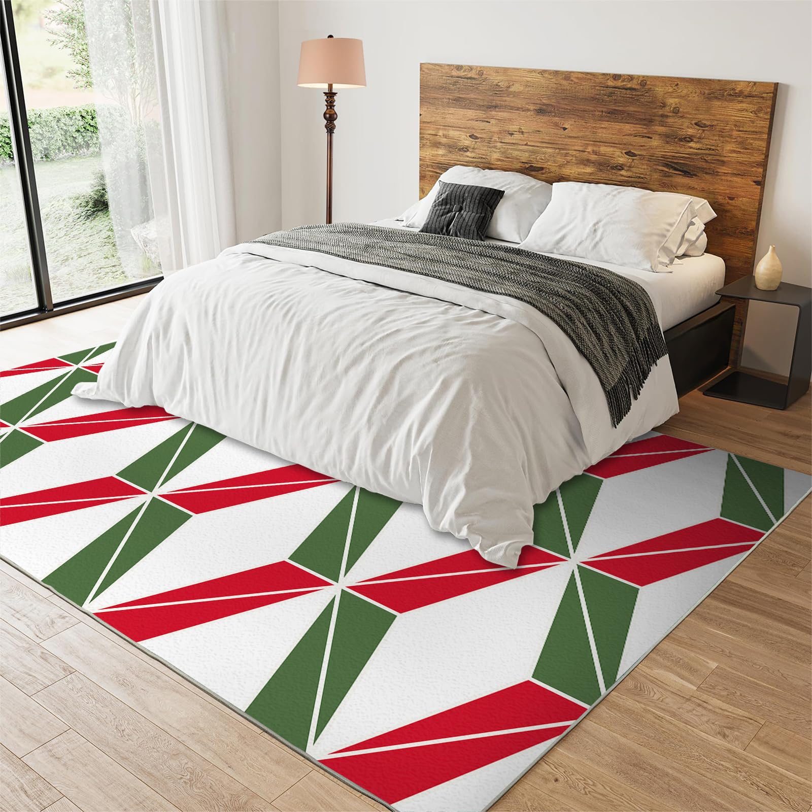 Amazon.com: Retro Mid-Century Geometric Carpet, Red and Blue 