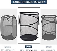 Vista 2 de Cesta de lavandería emergente de malla Seiritex 115L, cesta de lavandería plegable de gran capacidad extra, cesta de almacenamiento de ropa plegable