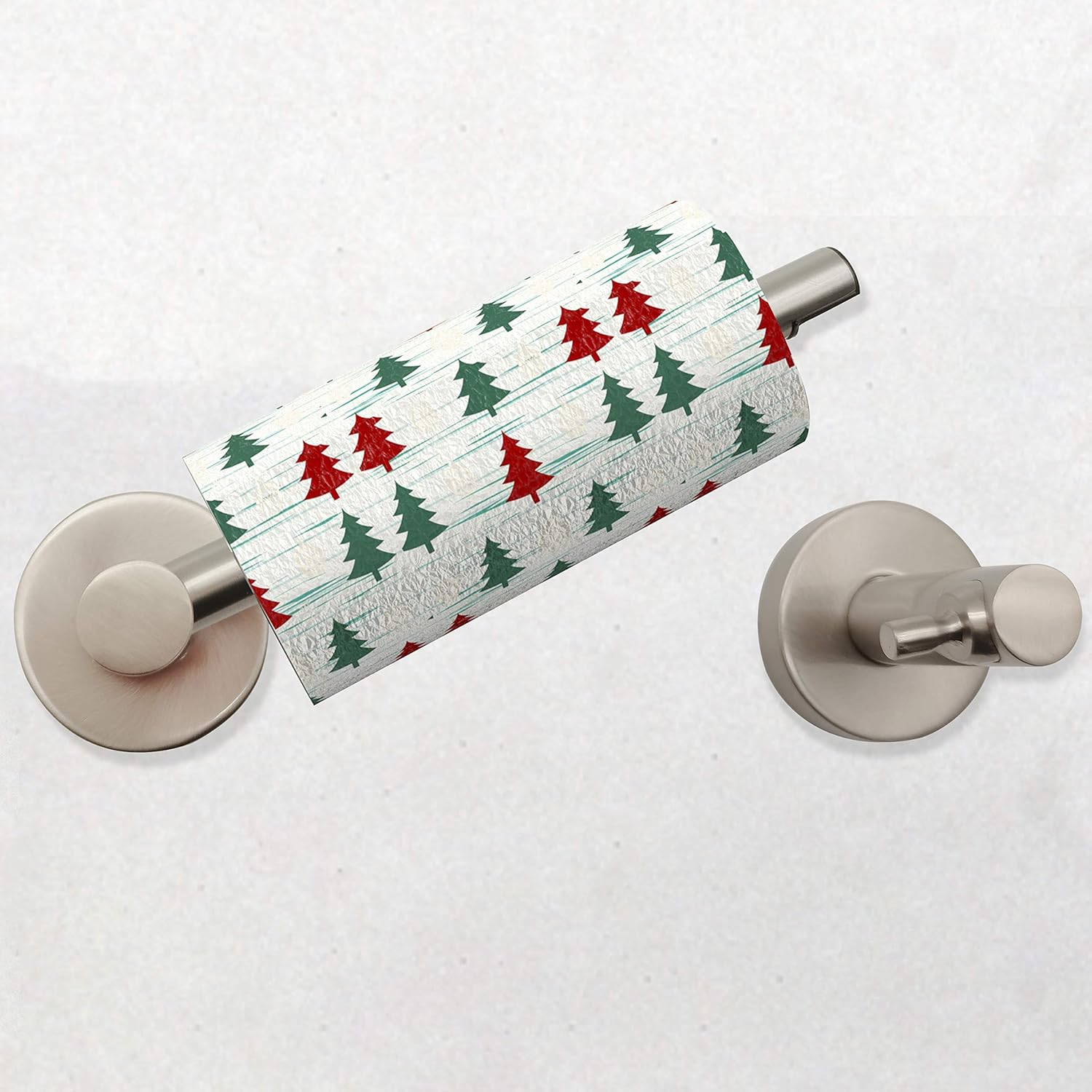 Hot Deals Fixsen Toilet Paper Holder Bathroom Double Post Pivoting Tissue Roll Holder Stainless Steel and Zinc Alloy Wall Mount Detachable (Brushed Nickel 2PC, 1)