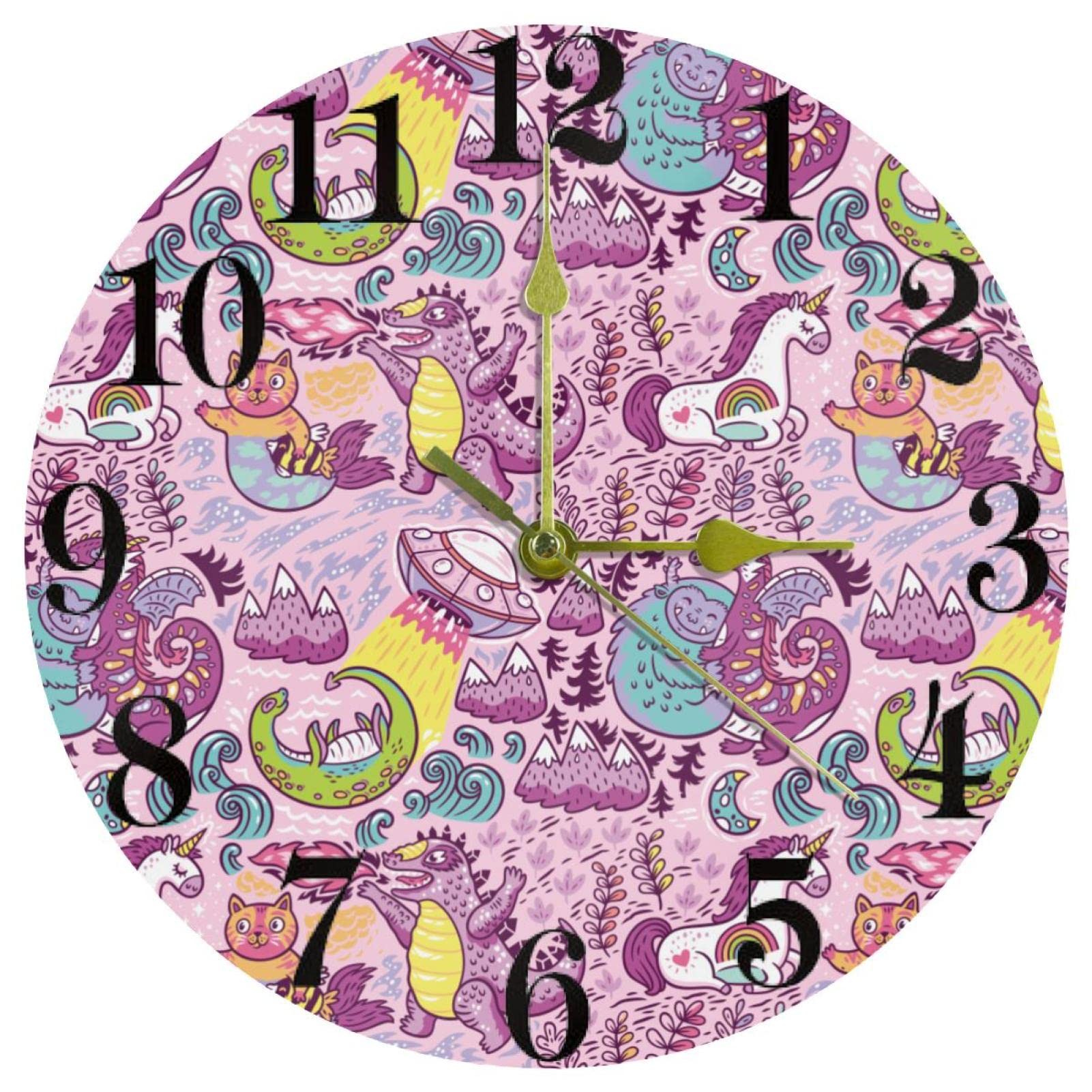 Horloge murale à quartz silencieuse 25,4 cm à piles pour cuisine école et bureau