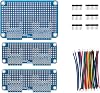 Prototyping Board Kit– Breadboard Expansion Set with 1 Large and 2 Small Boards, Includes Matching GPIO Header Pins and Jumper Wires – DIY Hardware Development for Flipper Zero(Blue)