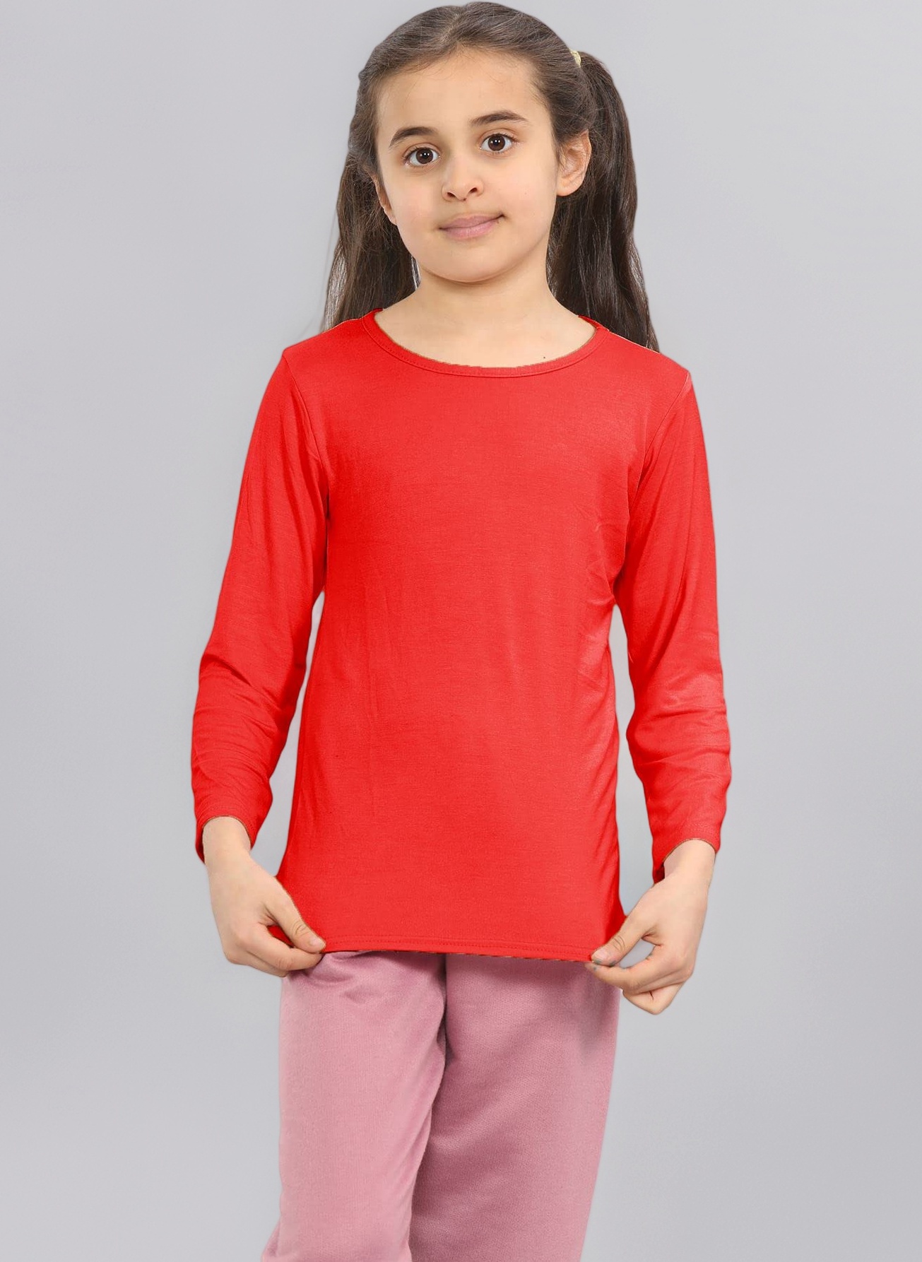 Kids Comfortable Long Sleeve Top, Casual Boys Long Sleeve T-Shirt, Breathable Viscose Blend Round Neck Girls School Shirts Tops, Stretchy Boys Girls T Shirts Size 2-13 Year