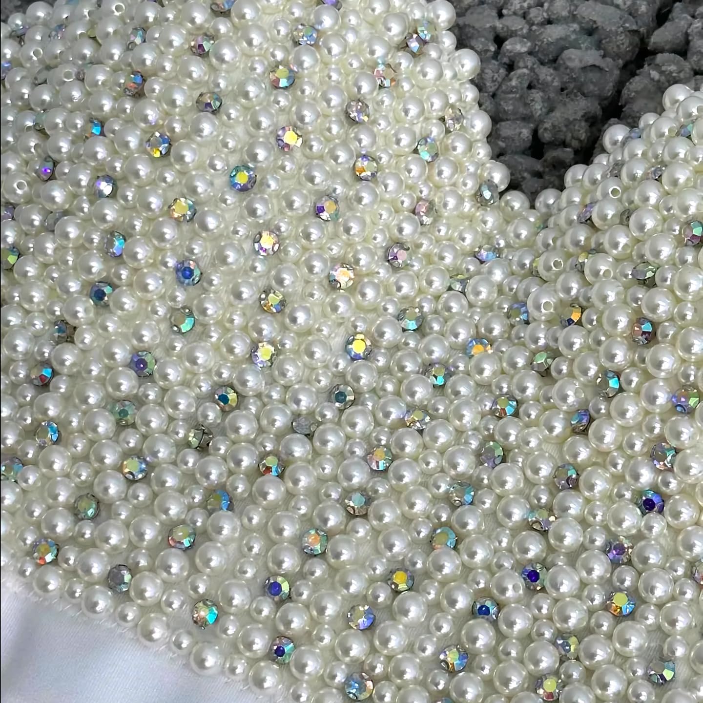 Women's Pearls Bead Bustier Crop Top Wedding Club Party Sexy Corset Top Bra White - Image 4