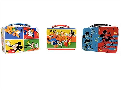 Disney 3-Pk 5.5" Caja de lata Minnie Mickey Mouse & Friends Carry All