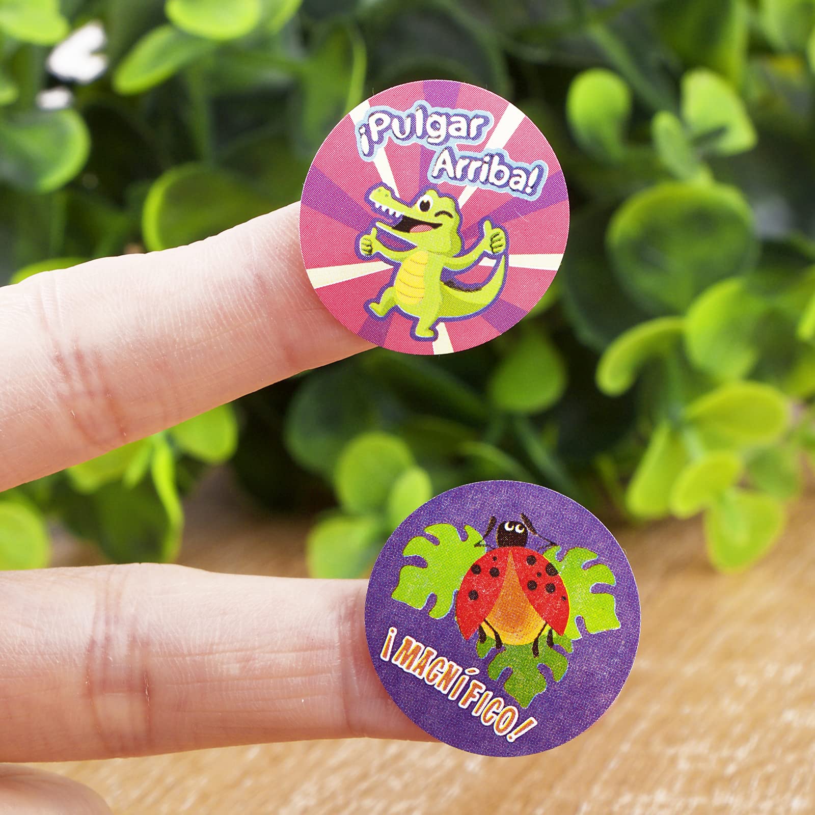 Pegatinas de recompensa en español 2,5 cm autoadhesivas animales decoración infantil profesor regalo