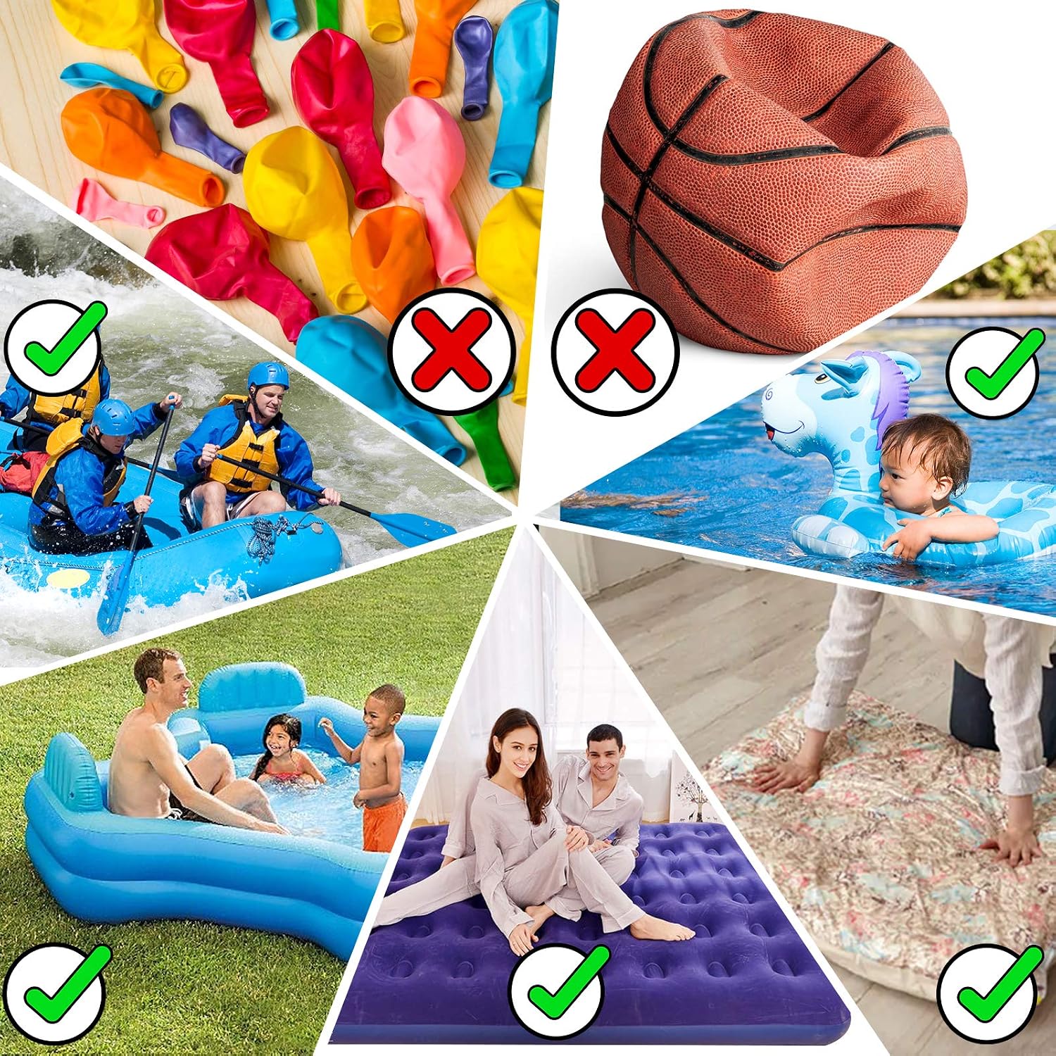 Electric Air Pump, Karvipark Portable Quick-Fill Universal Pump with 3 Nozzles, Inflator Deflator Pump 110V AC/12V DC for Air Mattress Bed, Boats, Outdoor Inflatable Pool Toys, Swimming Ring
