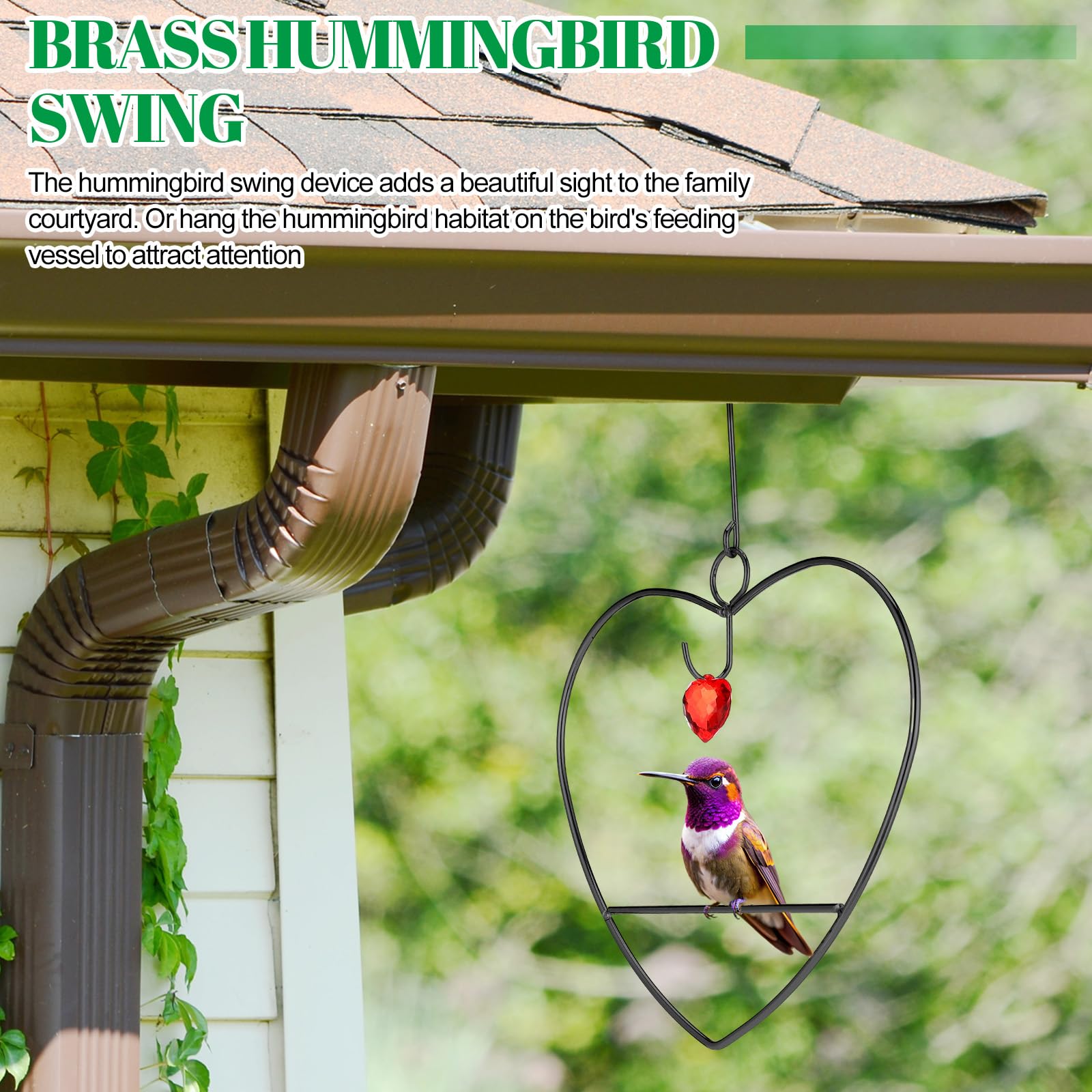 LemonRoad Hummingbird Swing, Tweet Heart Birdie Swing, Copper