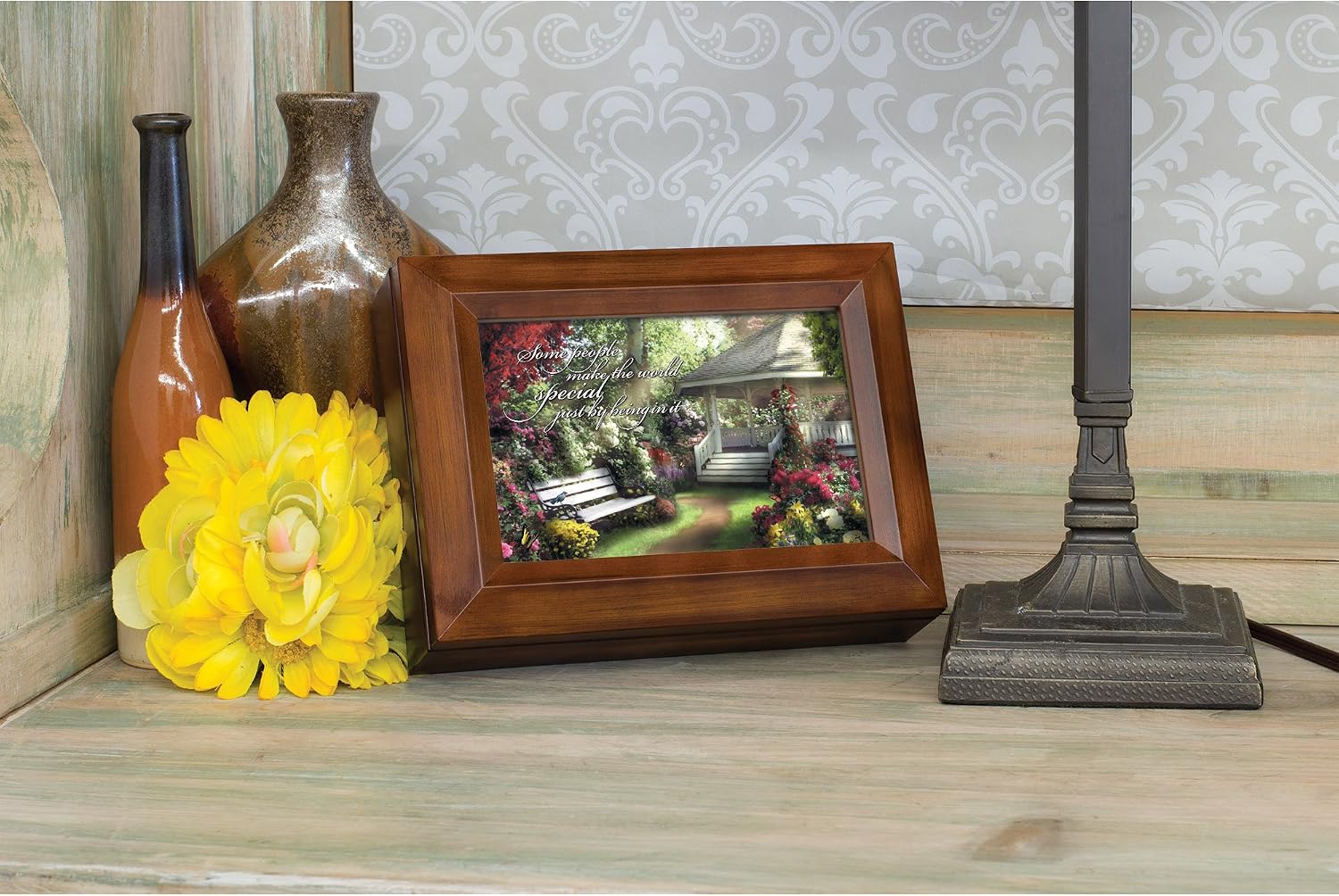 Cottage Garden Some People Make the World Special Wood Finish Jewelry Music Box - Plays Tune You are My Sunshine