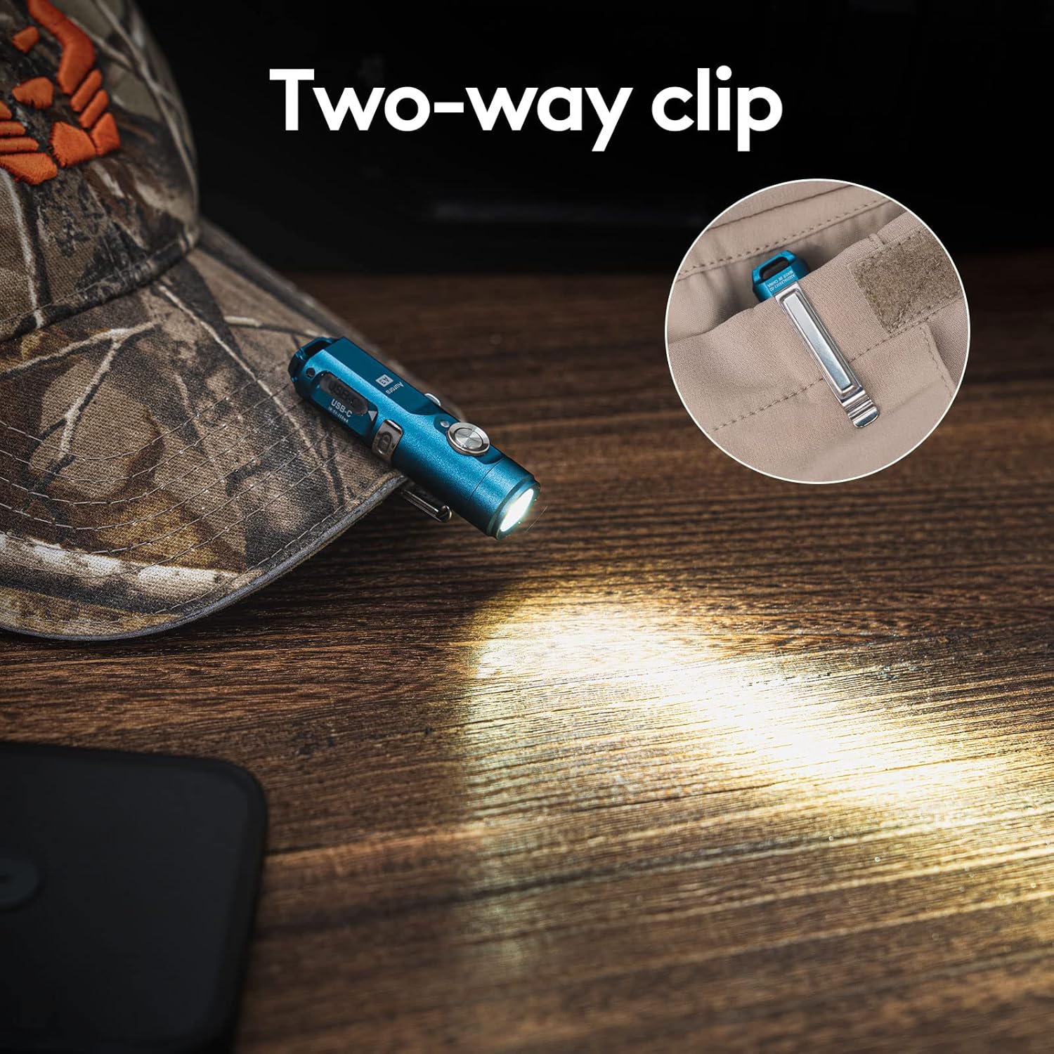 RovyVon A3 Gen 4 Mini Keychain Flashlight, Super Bright 650 Lumens, USB C Rechargeable EDC Flashlight Water-Resistant, Compact and Portable for Everyday Carry, Camping, Hiking, Emergency (Blue)
