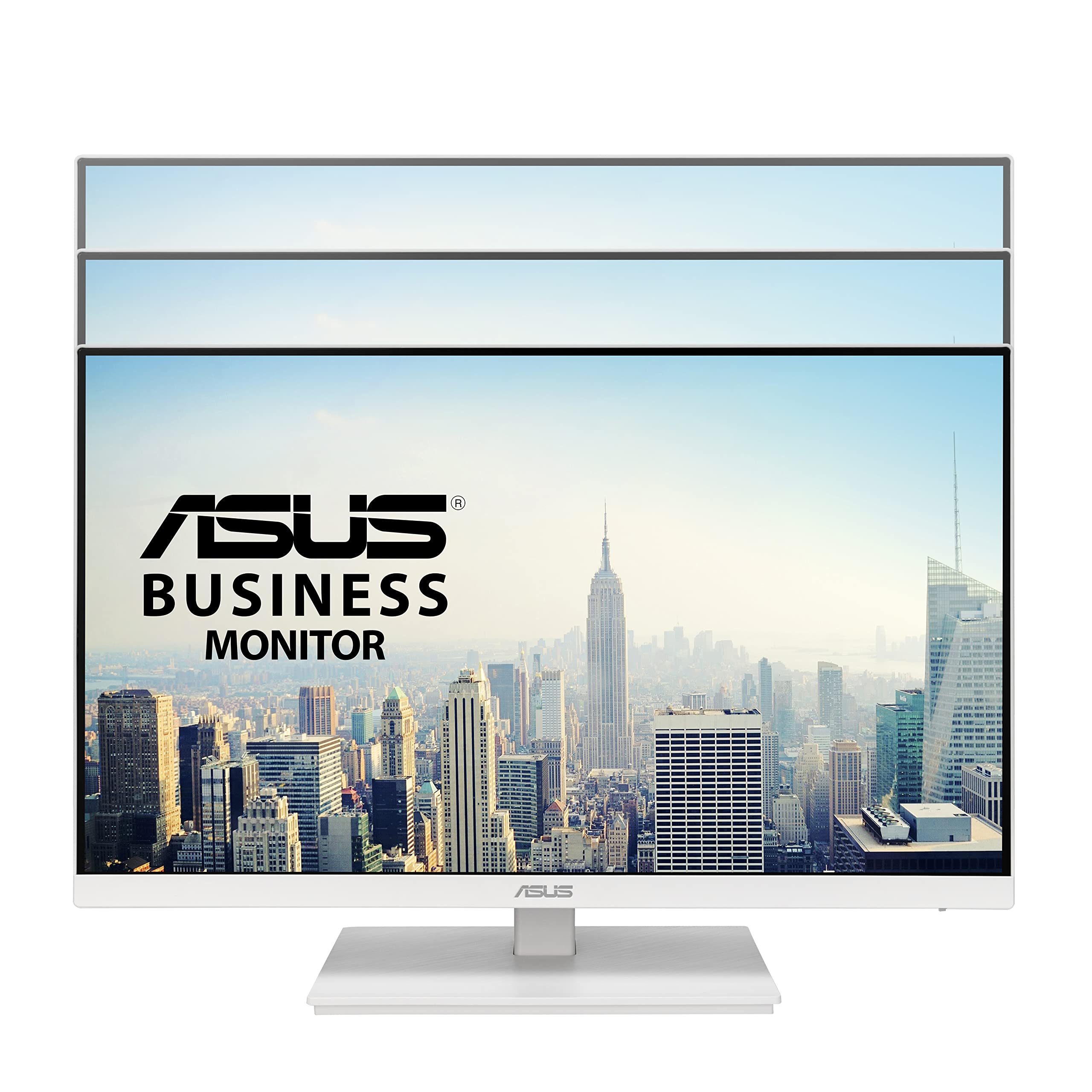 ASUS VA24EQSB-W Monitor Business 24, Full HD, IPS, 75 Hz, Tecnologia Adaptative-Sync a Basse Luci Blu Anti-Sfarfallio, Design Ergonomico Senza Cornice, Montabile a Parete, Bianco