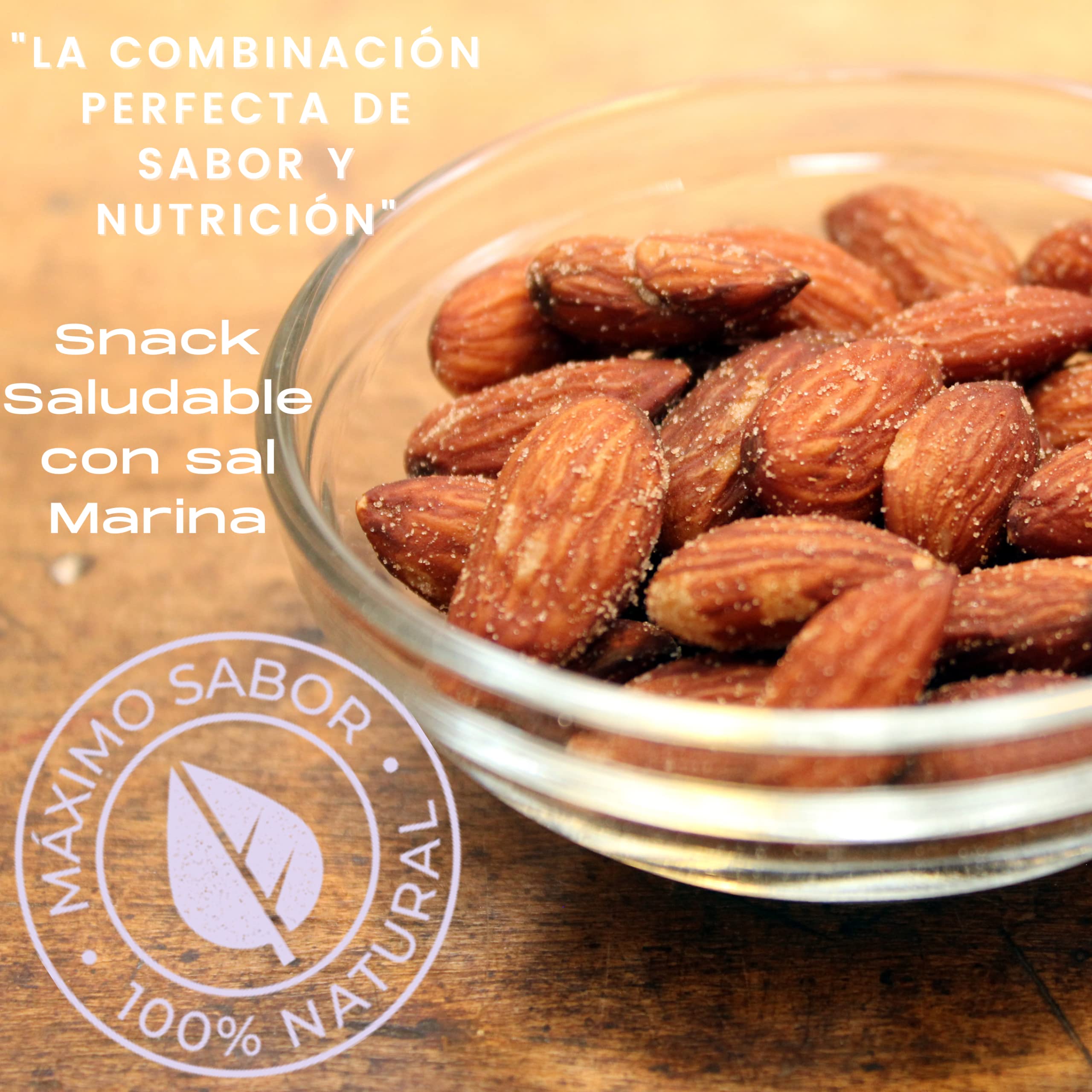 Almendras Tostadas con Piel y Sal Marina – Bolsa 1 Kg de Almendras Fritas El Elefante Rosa – Snack Saludable y Crujiente de Almendras con Sal y Frutos Secos Premium