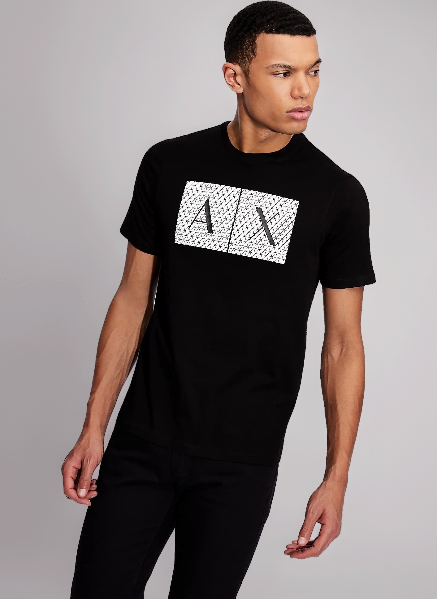 Men's Rectangular Box Armani Exchange Logo T-Shirt (Pack of 1)