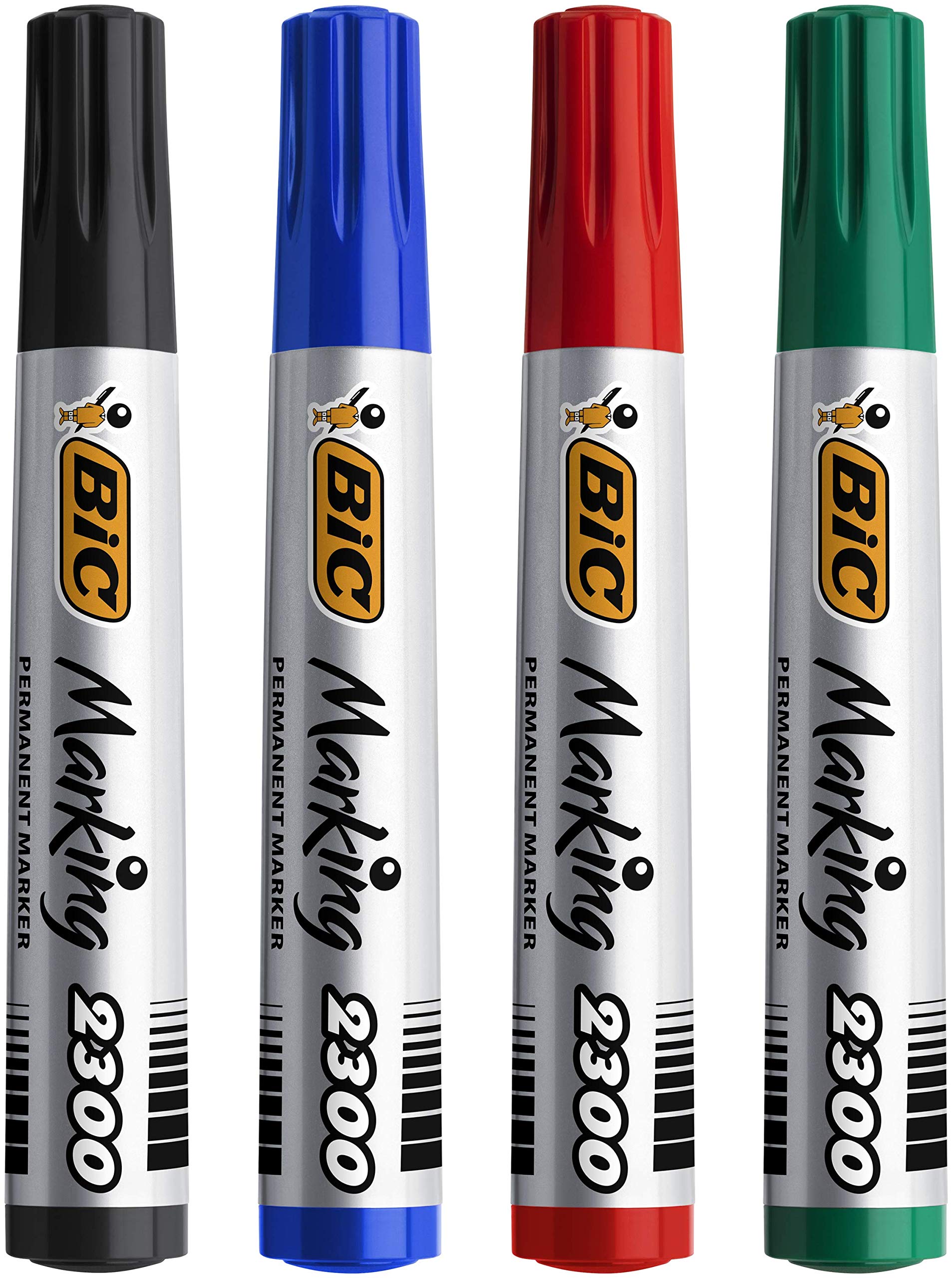 BIC Intensity, Marking 2300, Pennarelli Indelebili Neri ECOlutions, con il 51% di Materiali Riciclati, Punta Tonda Resistente, Cancelleria Casa e Ufficio, 36 Unità "esclusiva amazon"