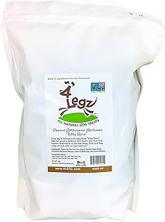 4Legz Organic Peanut Butter & Molasses Dog Treats – Healthy, Crunchy, Vegan Biscuits with Whole & Real Ingredients – All Natural & USA‐Baked, 4 Pound Bag