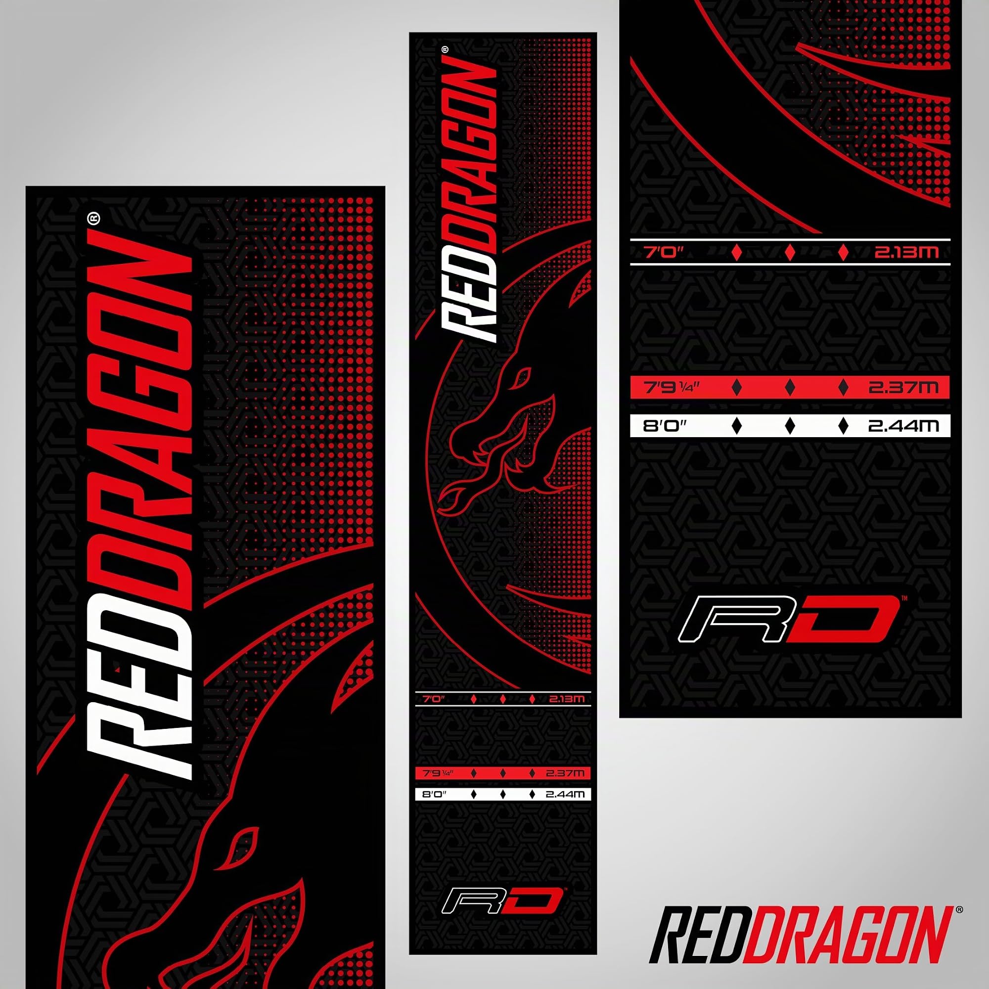 RED DRAGON Tapis de fléchettes avec ligne Oche – Mesures officielles de tournoi – Accessoires de fléchettes professionnels