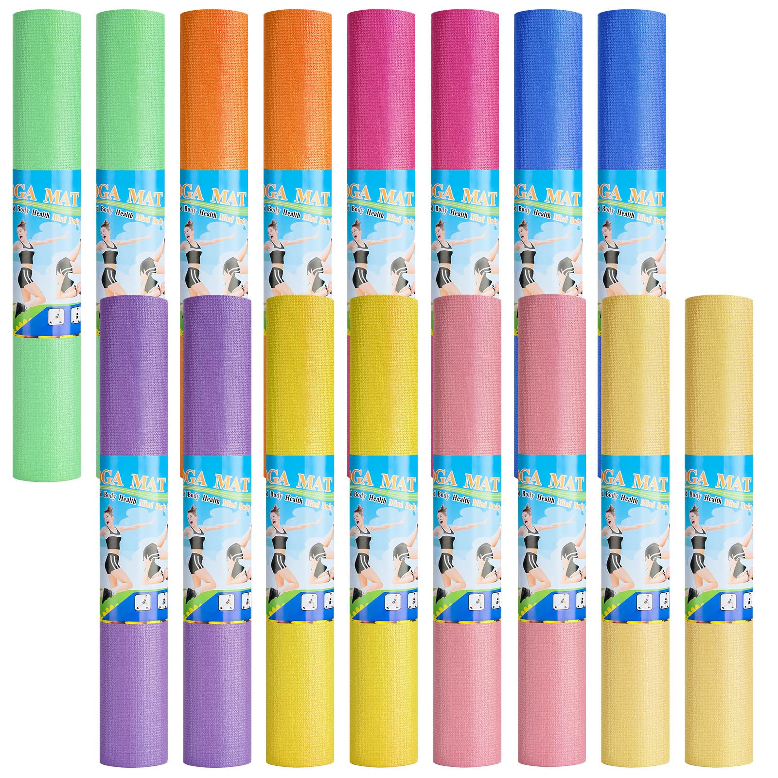 Funtery 3 mm Thick Yoga Mat Exercise Workout Mat Non Slip Fitness Pad for Women Gym Home Yoga