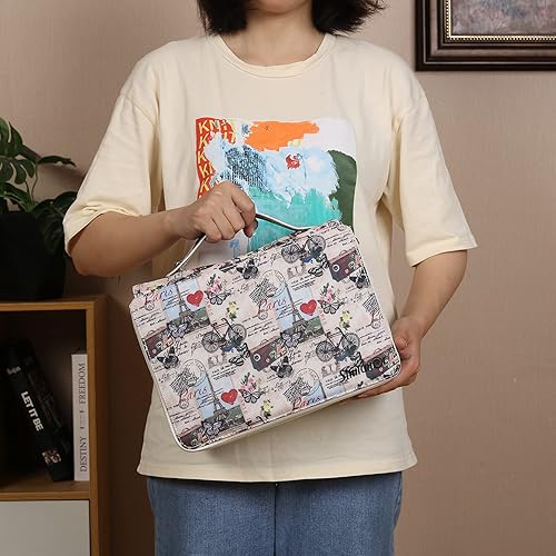 Miniatura 9 de Shulaner Estuche para lápices de colores con cierre de cremallera de gran capacidad con patrón de mariposas y bicicletas, bolsa de lápices de nailon